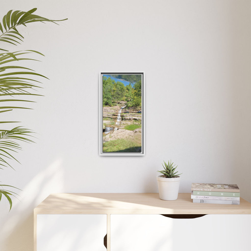 Waterfall Landscape Ozark Missouri Matte Canvas Framed Print