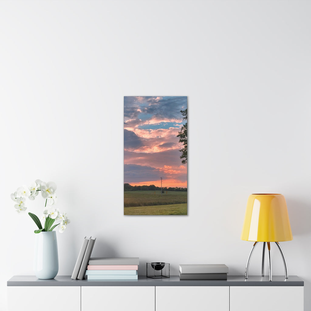 Pink Sunset Sky Canvas