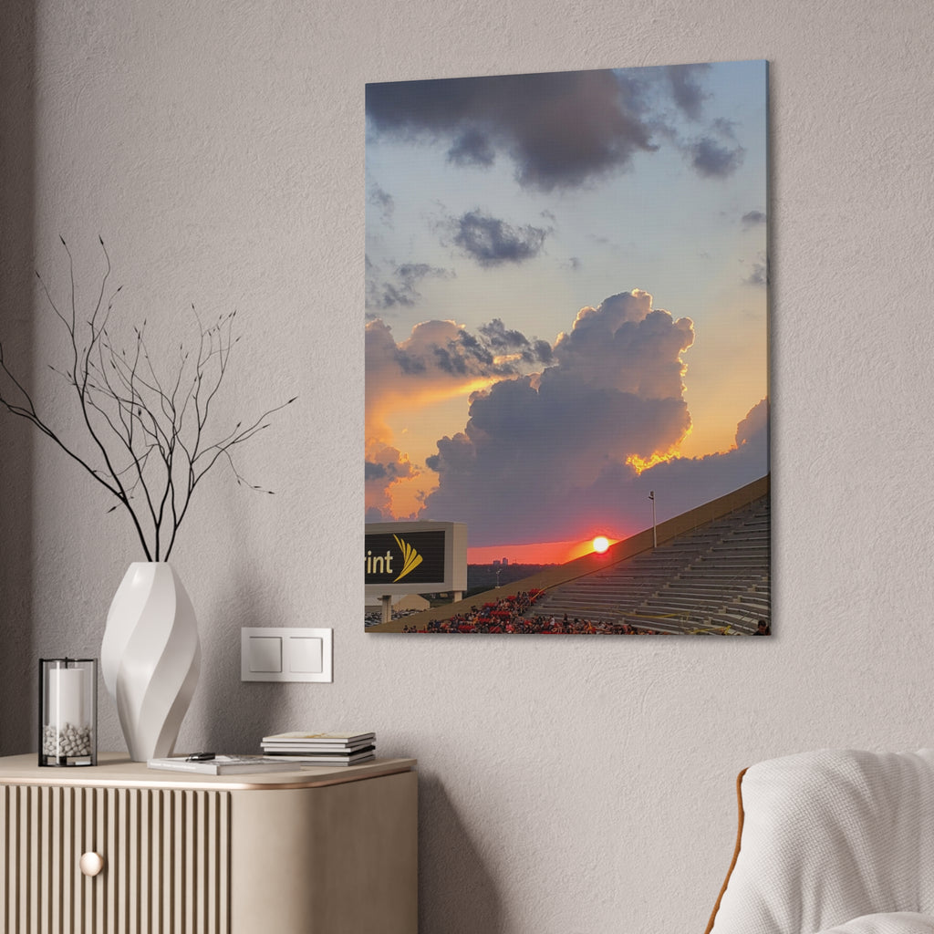 Stadium Sunset Canvas Stretched | Sunset Photo Wall Art