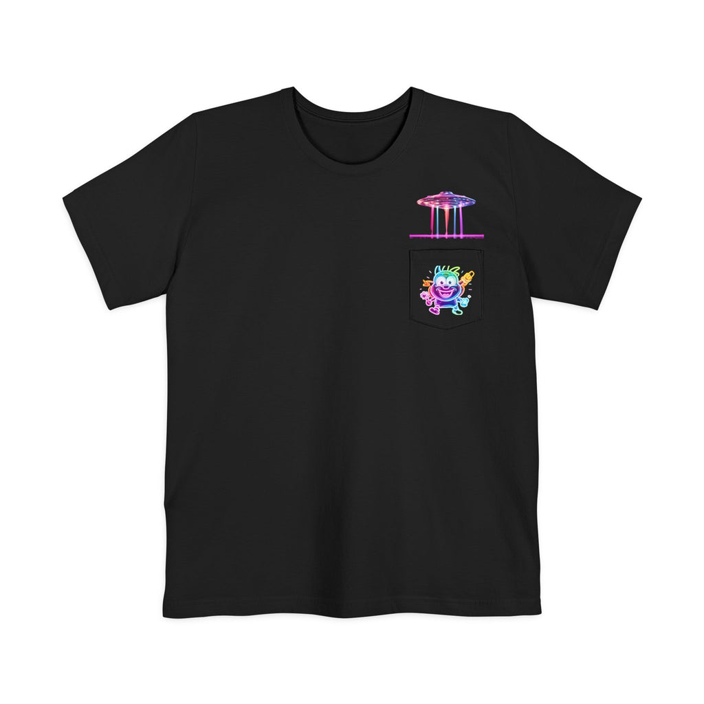Neon Alien Character Pocket Tee | T-Shirt