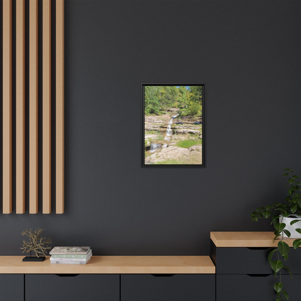 Waterfall Landscape Ozark Missouri Matte Canvas Framed Print