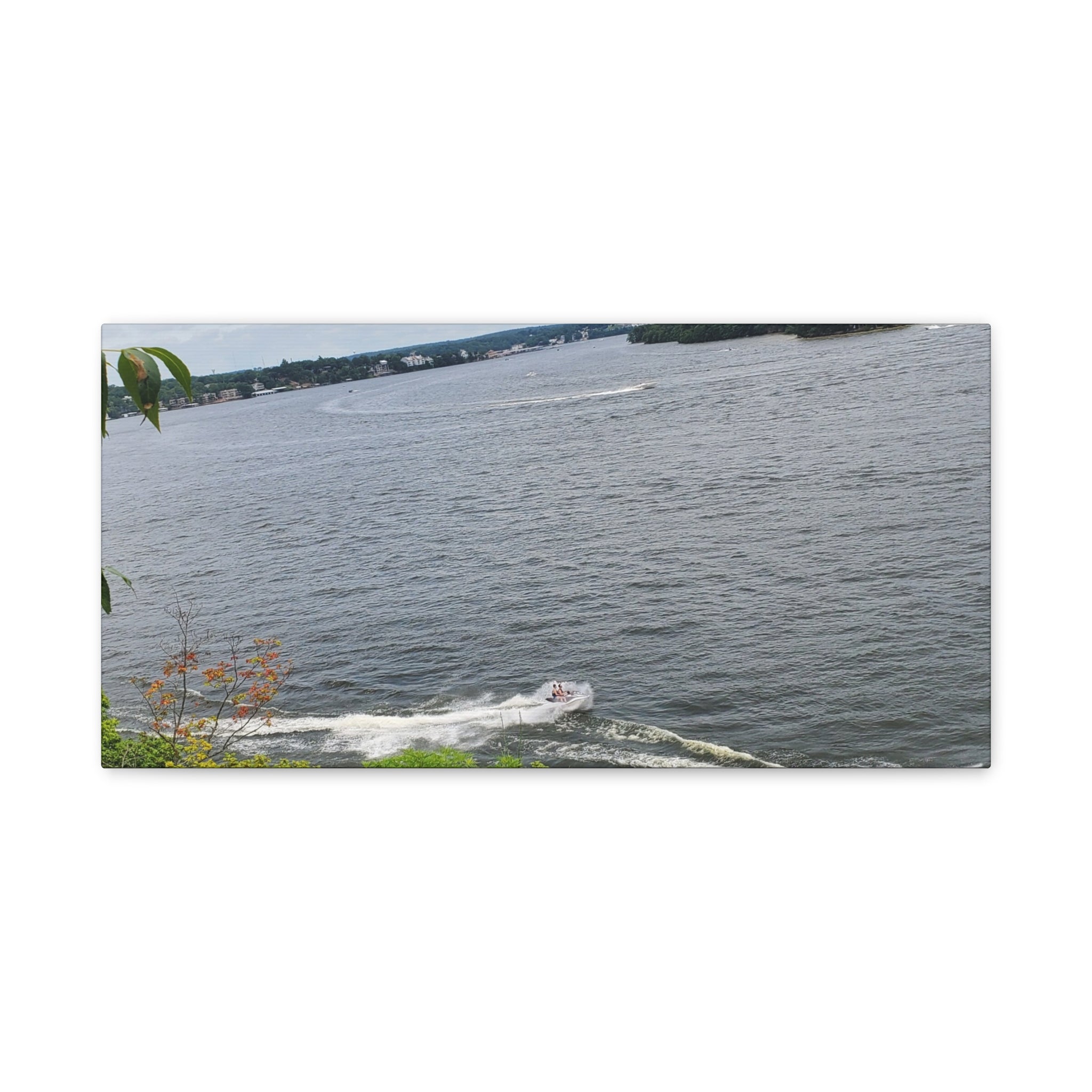 Lake View Speedboat Canvas