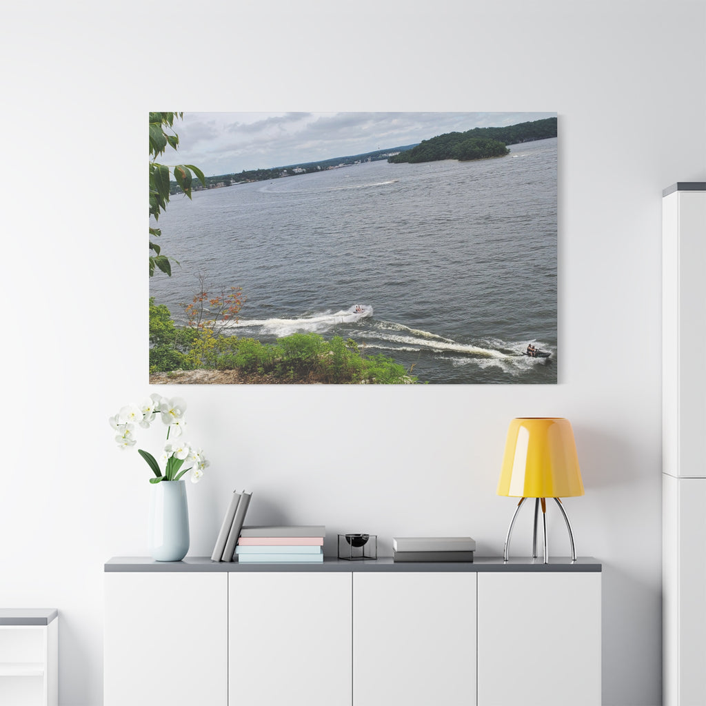 Lake View Speedboat Canvas