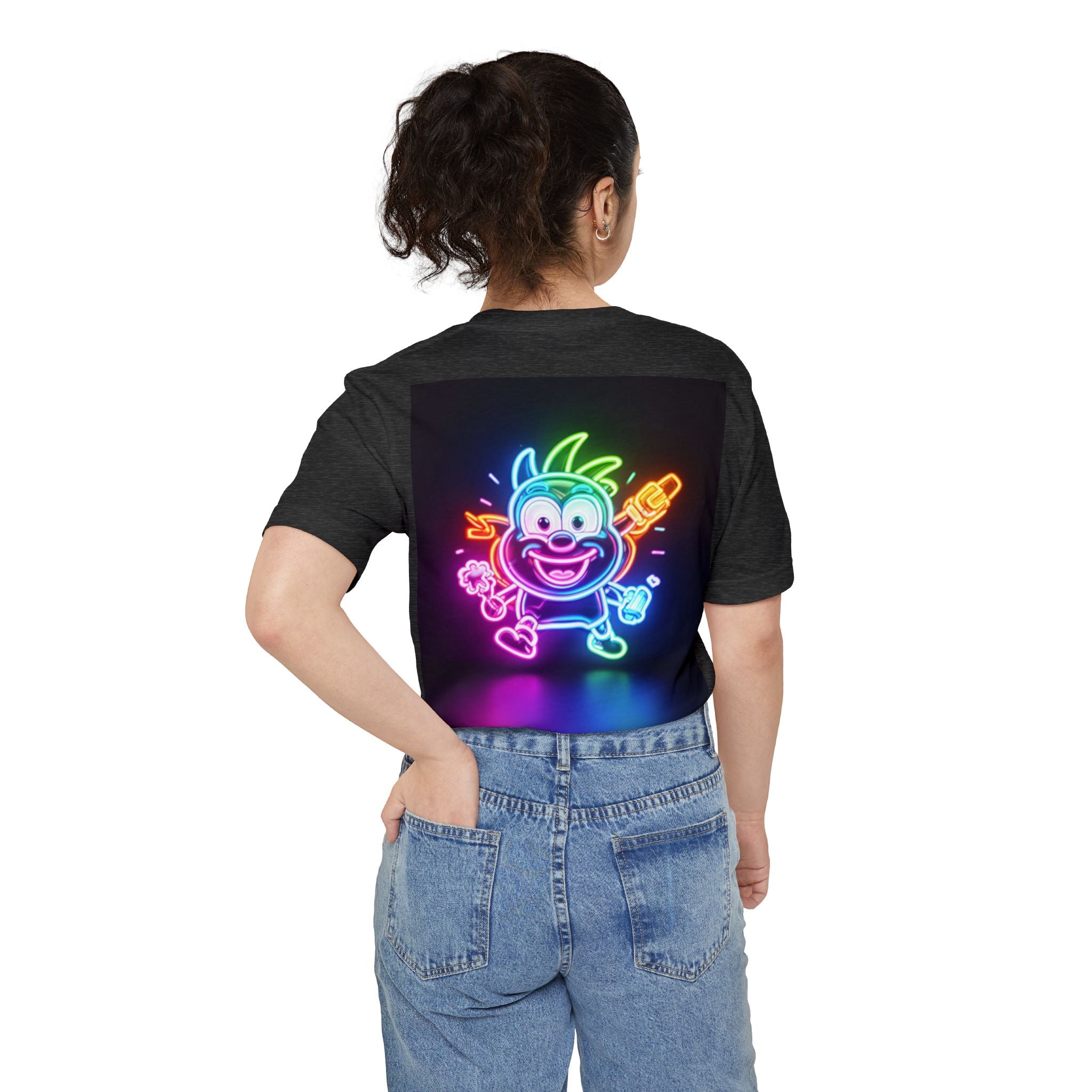Neon Alien Character Pocket Tee | T-Shirt