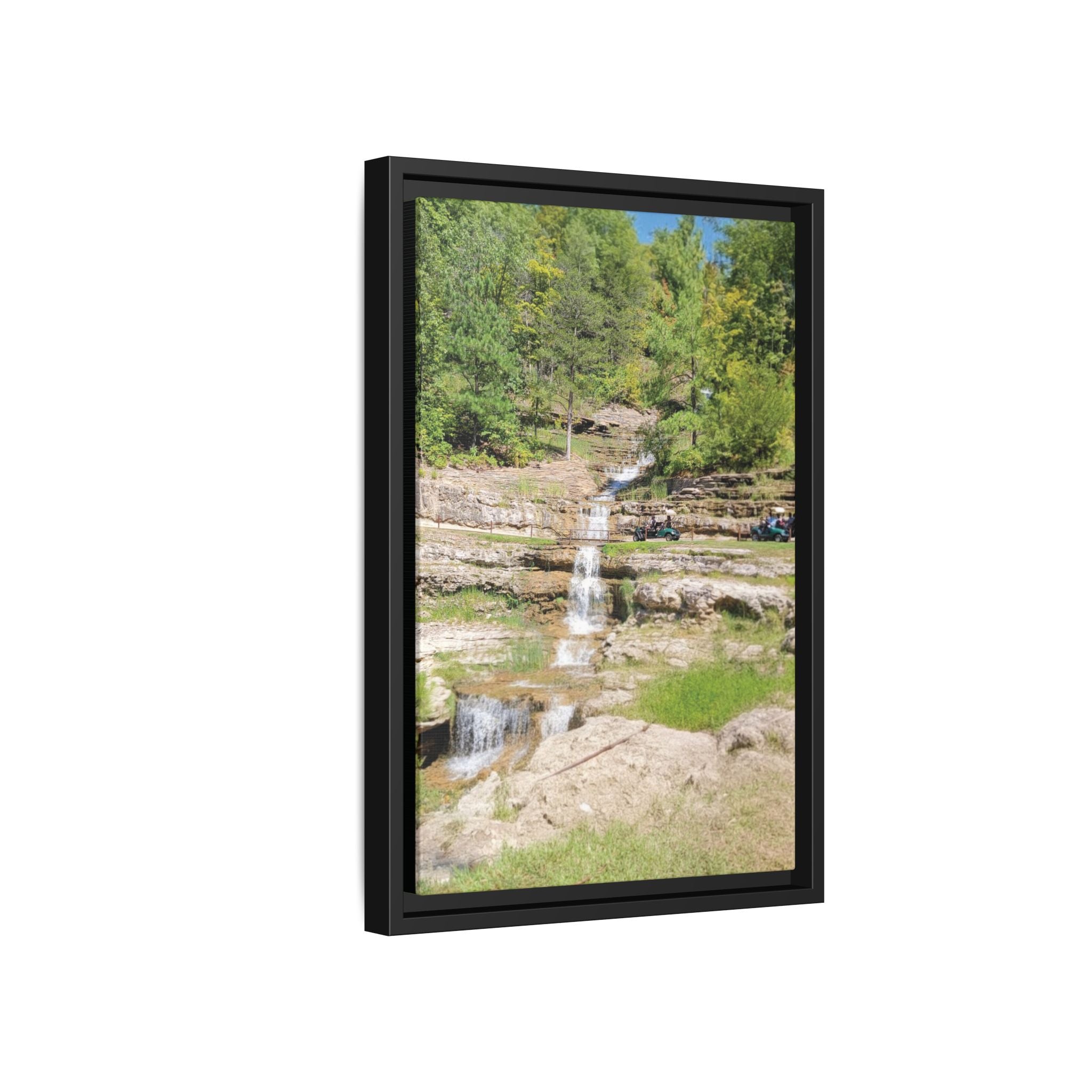 Waterfall Landscape Ozark Missouri Matte Canvas Framed Print