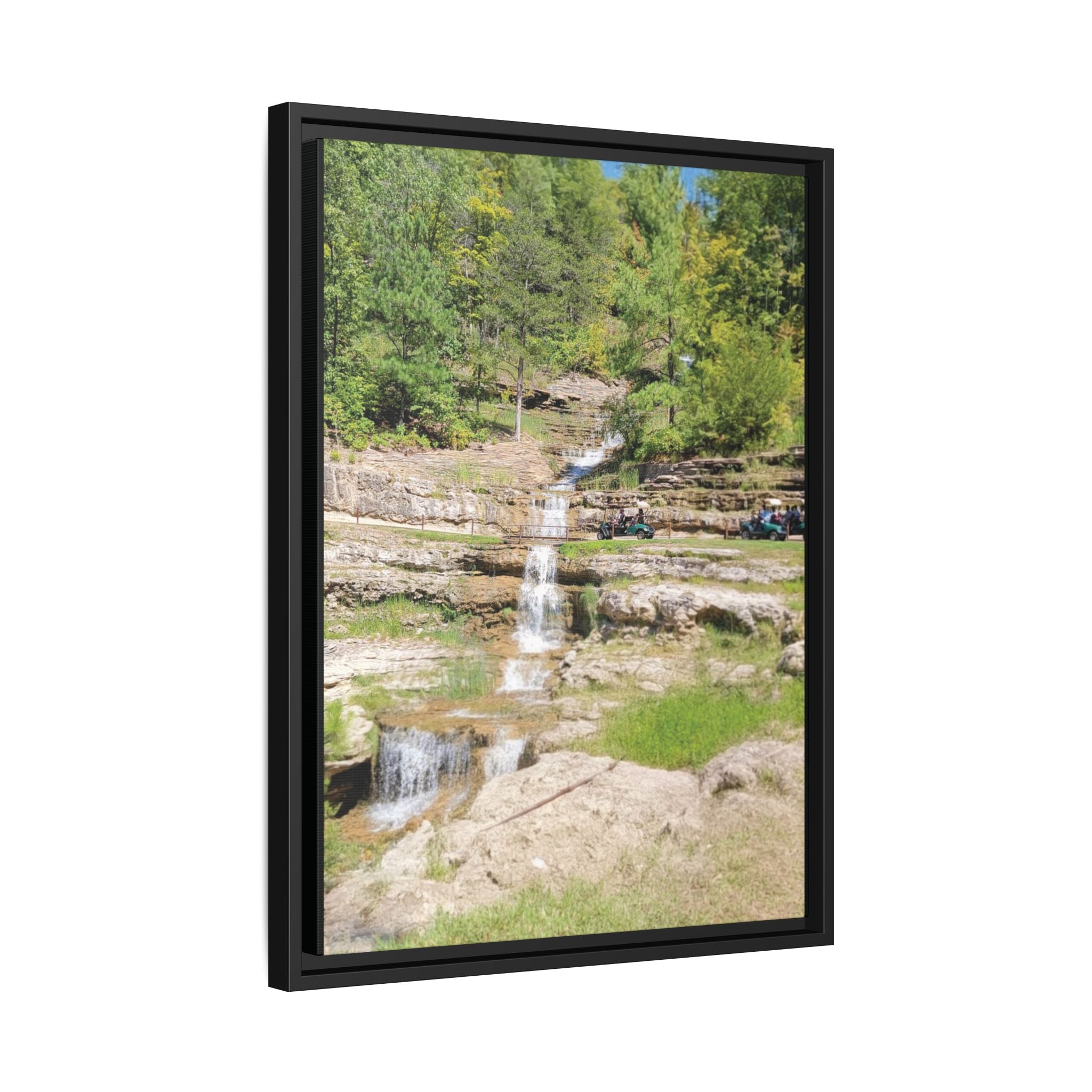 Waterfall Landscape Ozark Missouri Matte Canvas Framed Print