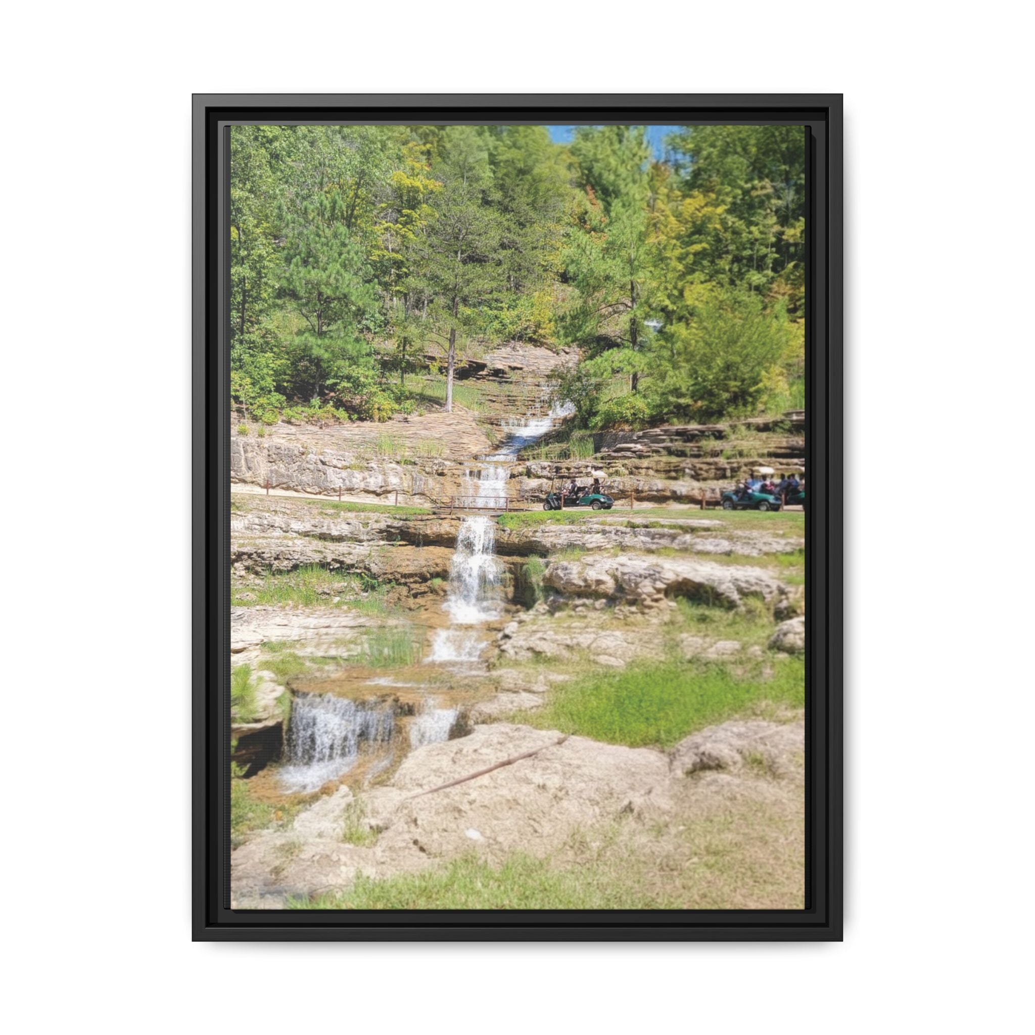 Waterfall Landscape Ozark Missouri Matte Canvas Framed Print