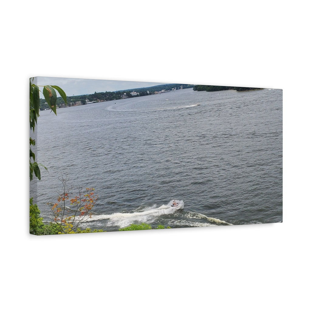 Lake View Speedboat Canvas