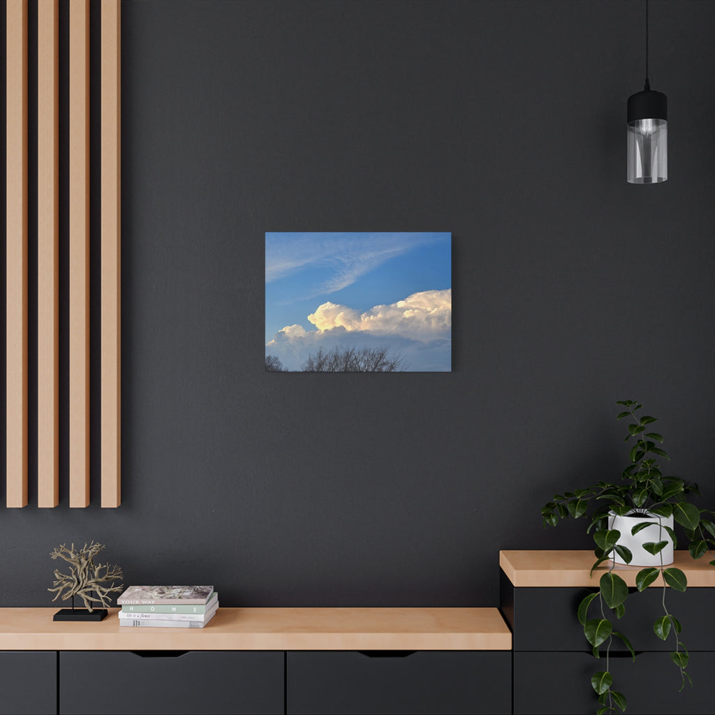 Sunlit Cumulus Clouds Matte Canvas