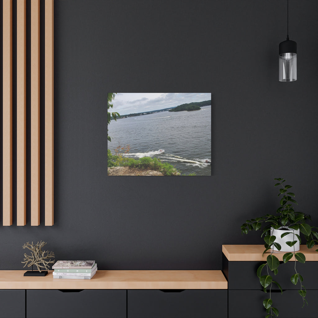 Lake View Speedboat Canvas