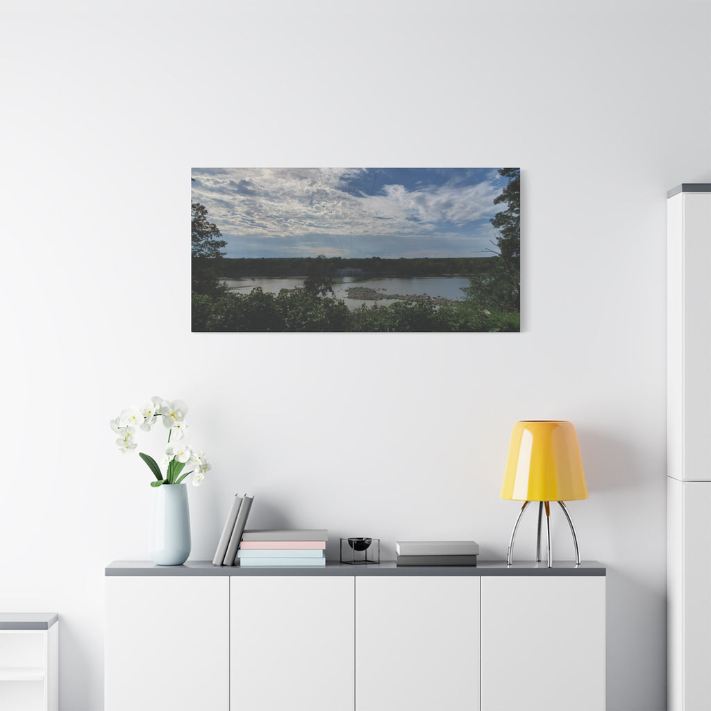 River Landscape, Disney, OK., Neosho River Matte Canvas