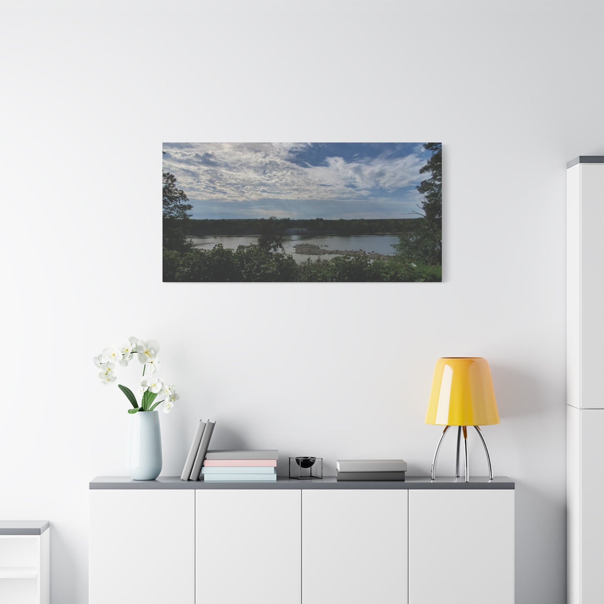 River Landscape, Disney, OK., Neosho River Matte Canvas