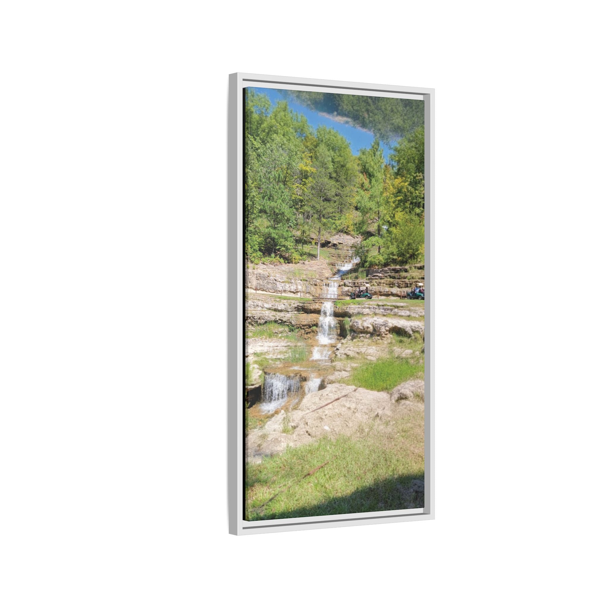 Waterfall Landscape Ozark Missouri Matte Canvas Framed Print