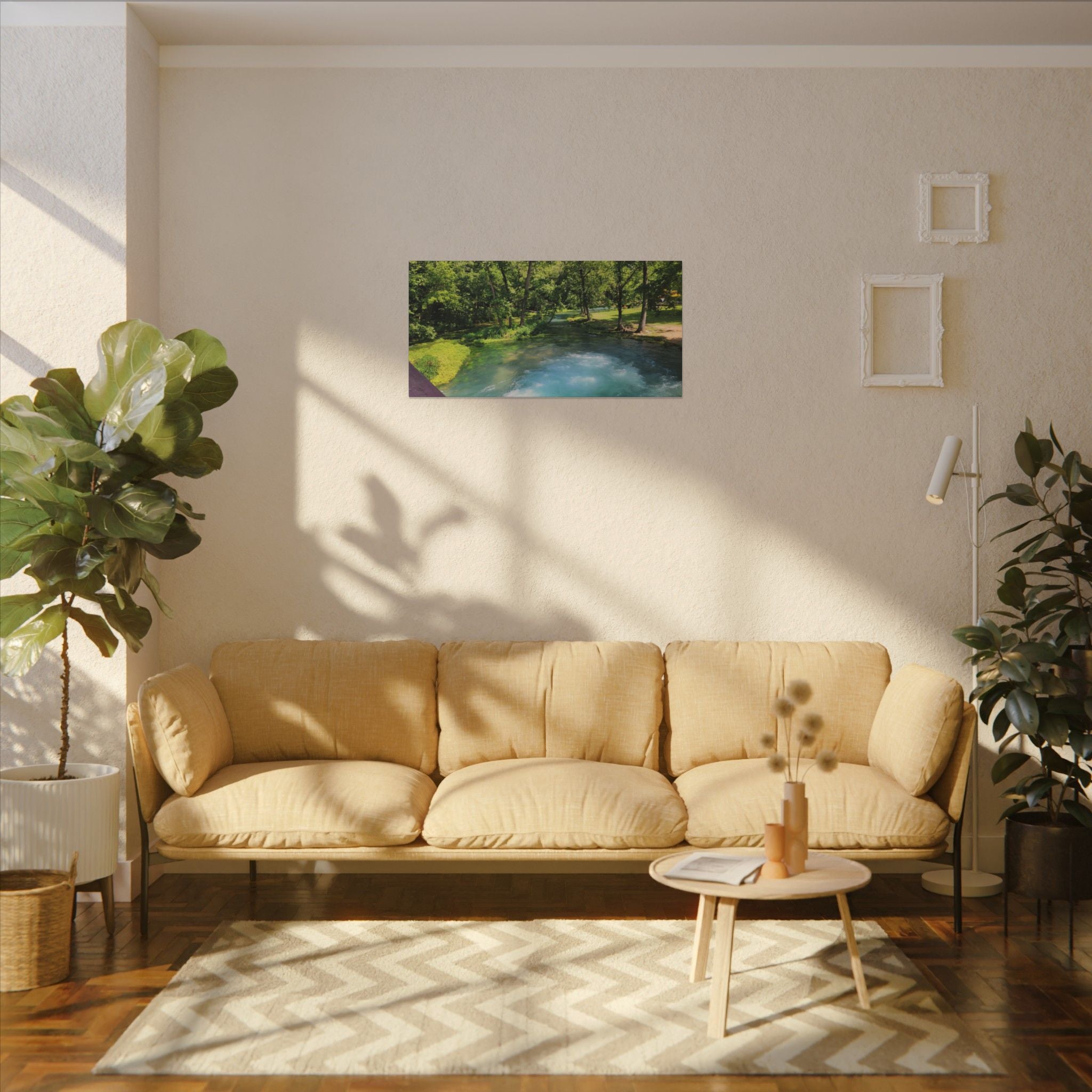 Spring River Landscape Matte Canvas