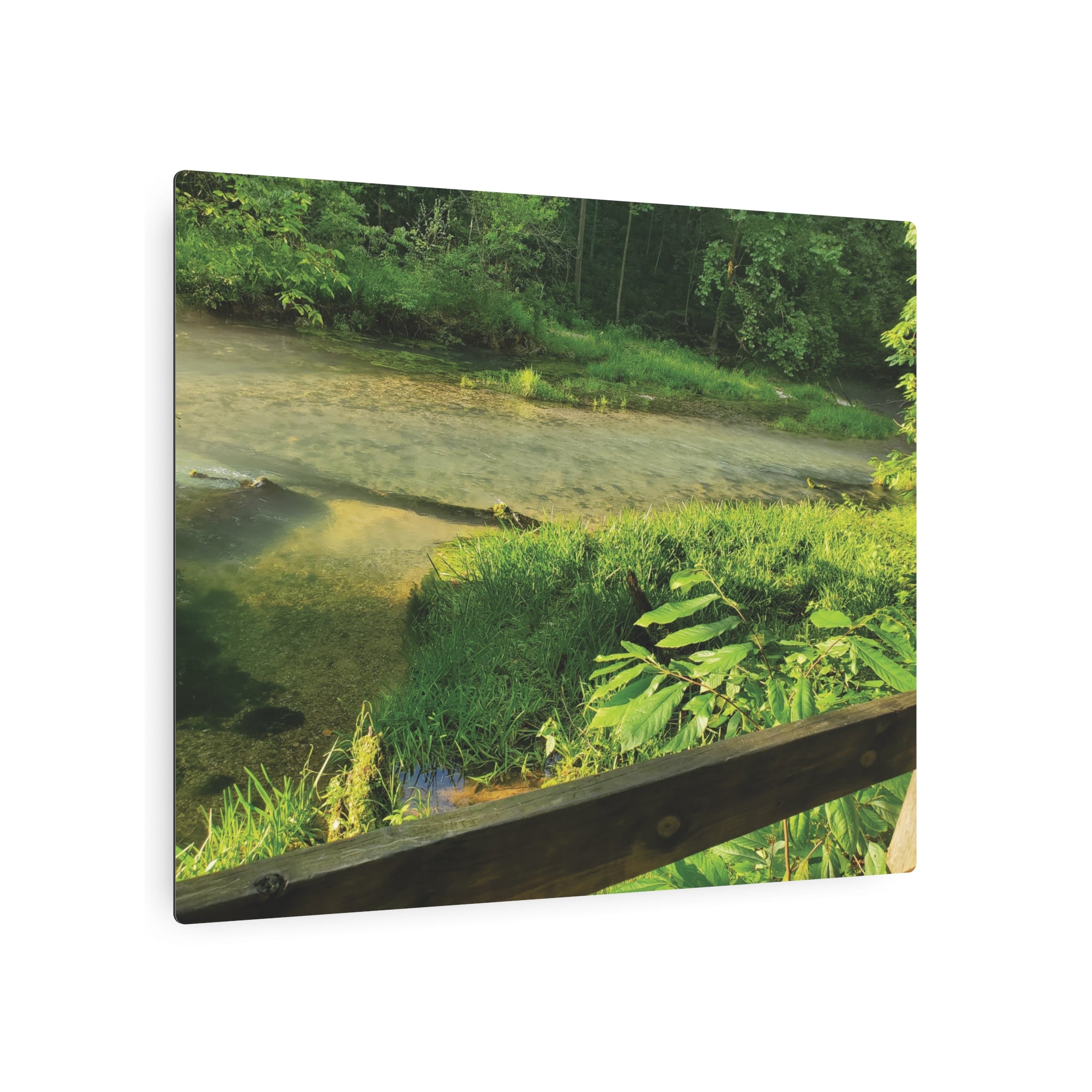Riverfront Cabin Nature Photo Wall Plaque Metal Art Sign