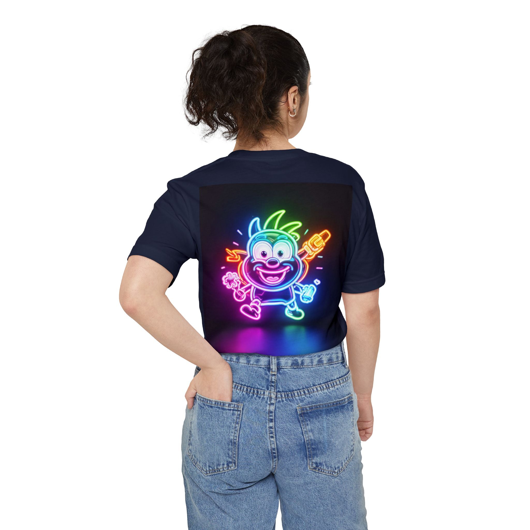 Neon Alien Character Pocket Tee | T-Shirt