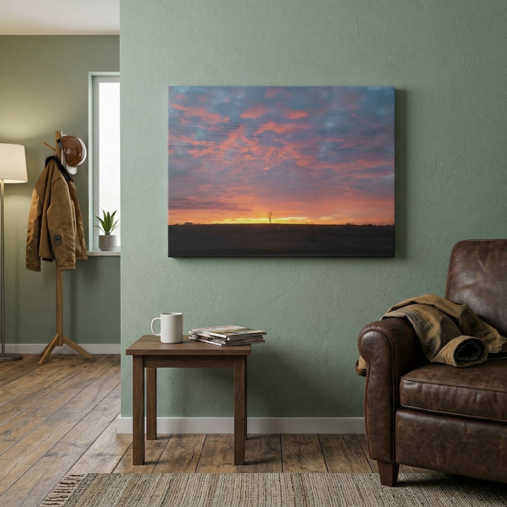 Pink and Orange Sunset Canvas