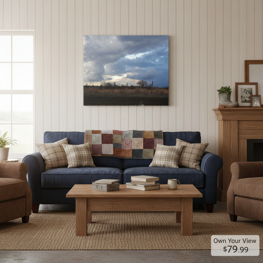 Stormy Sky Landscape Canvas / Farm / Midwest