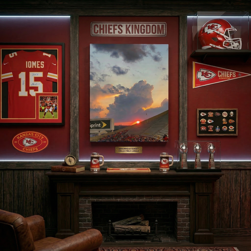 Stadium Sunset Canvas Stretched | Sunset Photo Wall Art