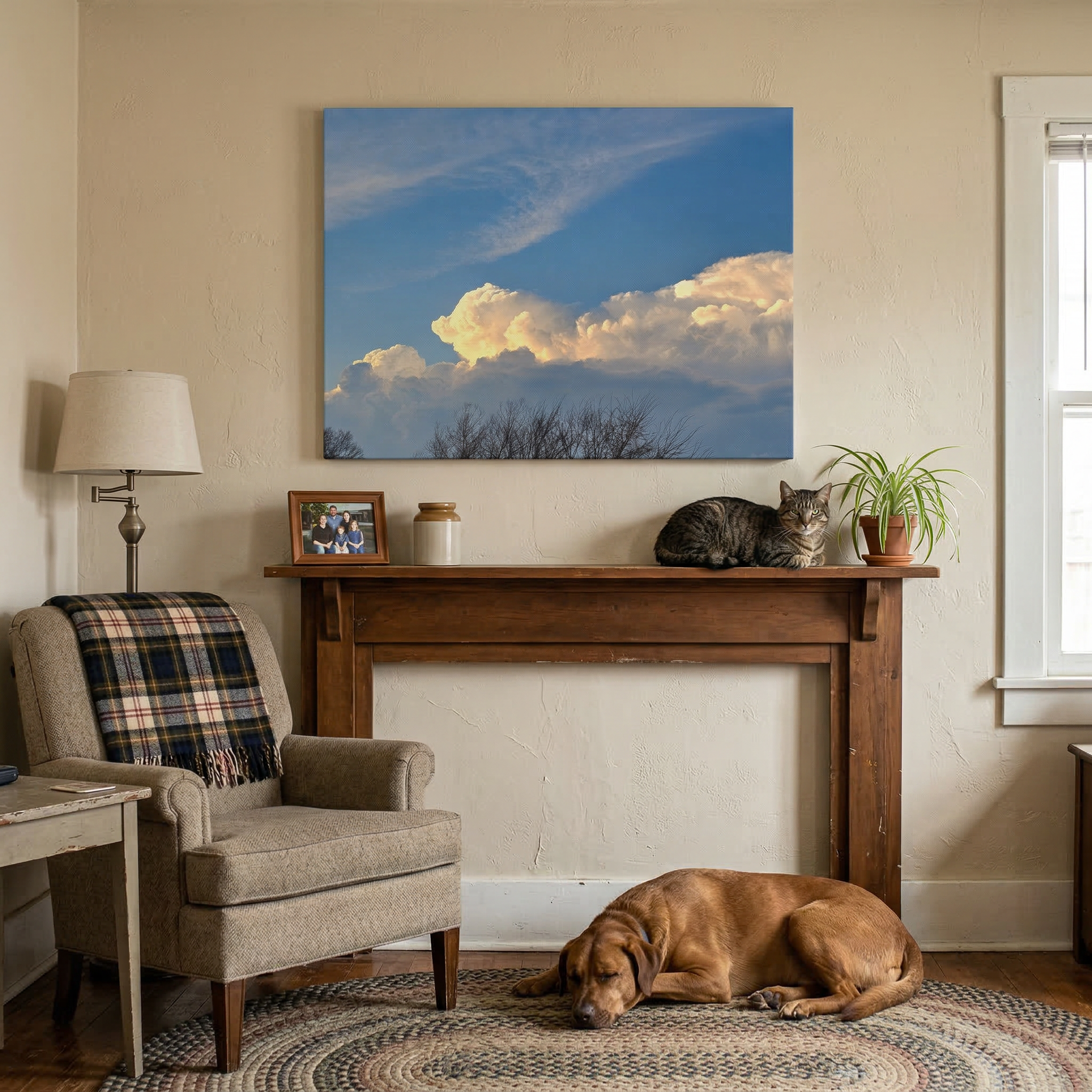 Sunlit Cumulus Clouds Matte Canvas
