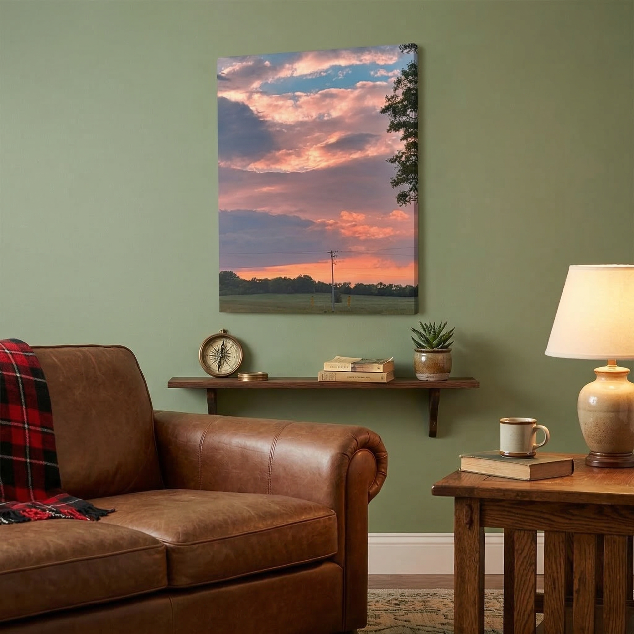 Pink Sunset Sky Canvas