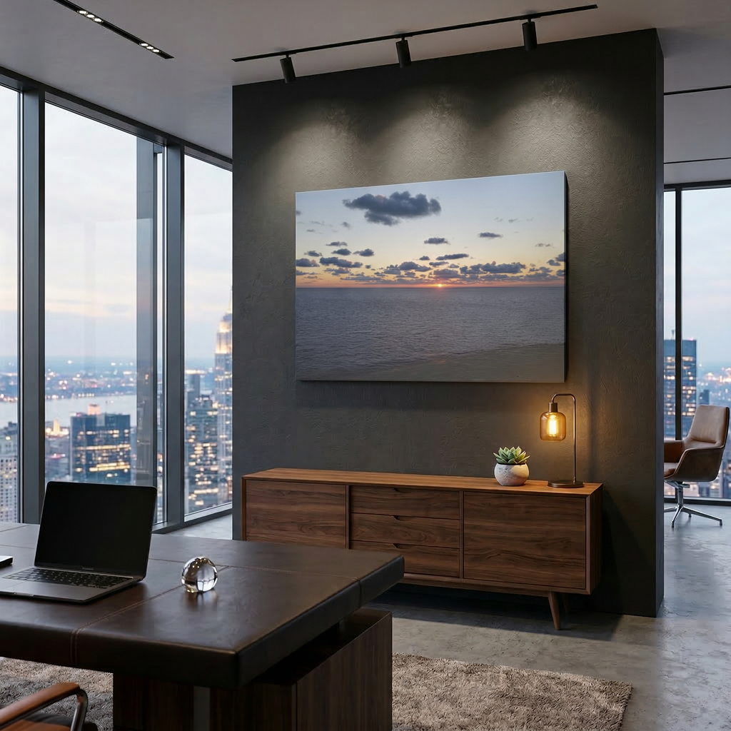 Ocean Sunset Canvas stretched Matte Wall Art