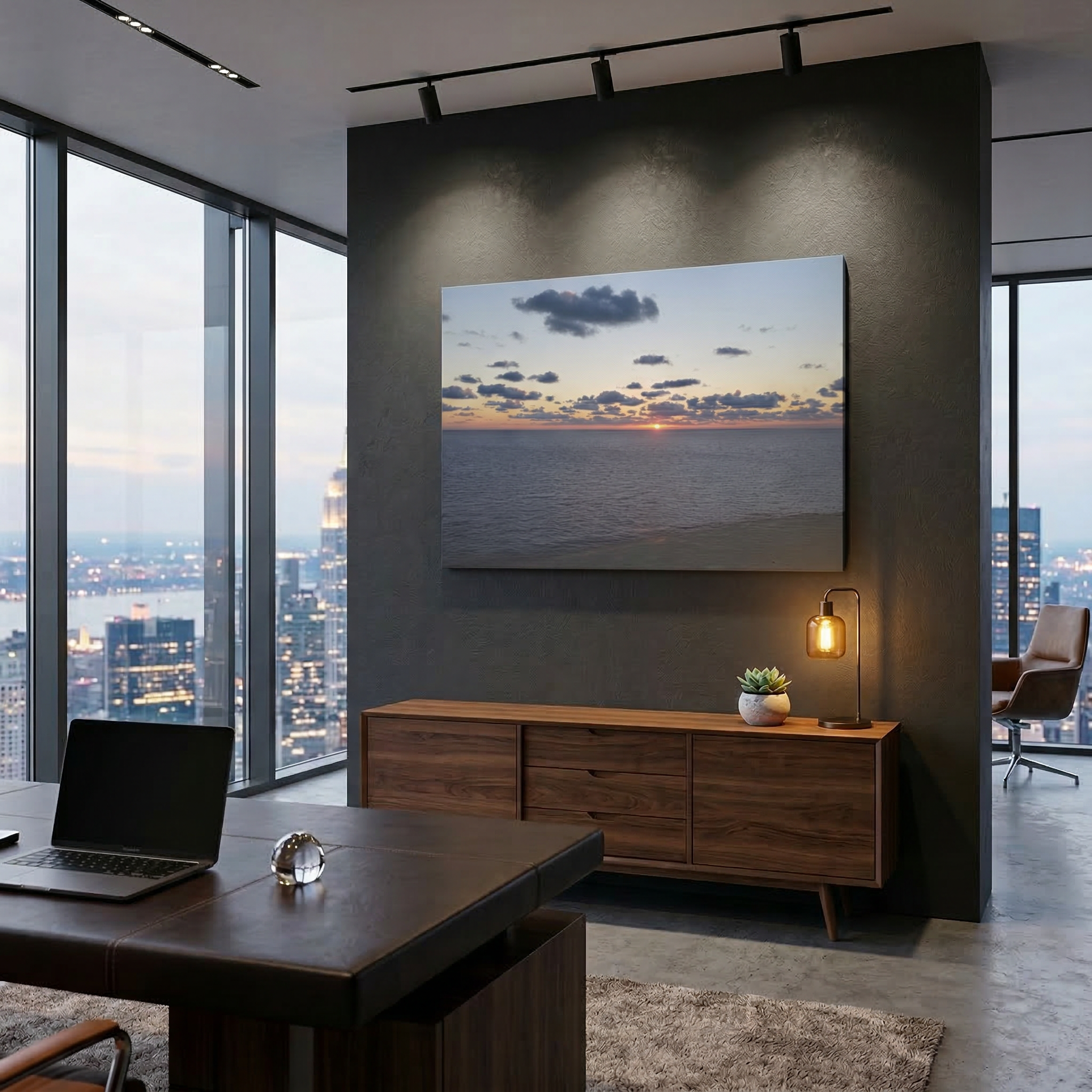 Ocean Sunset Canvas stretched Matte Wall Art