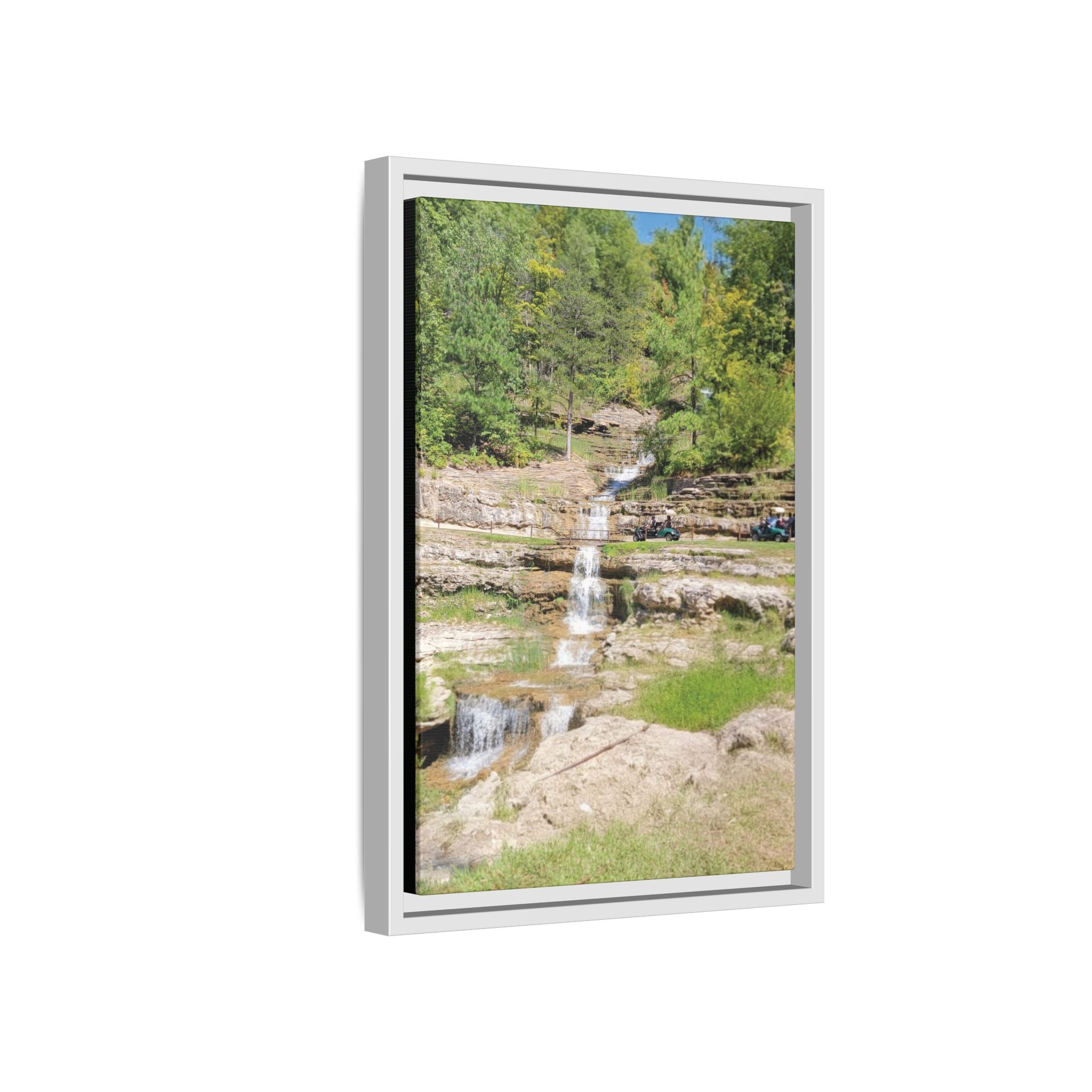 Waterfall Landscape Ozark Missouri Matte Canvas Framed Print