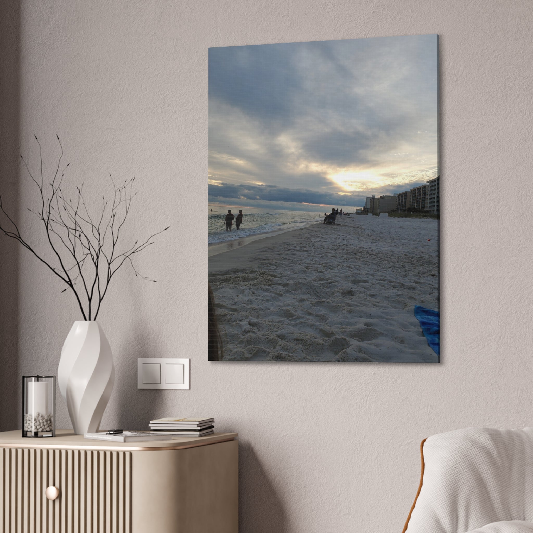 Sunset Beach Scene Canvas