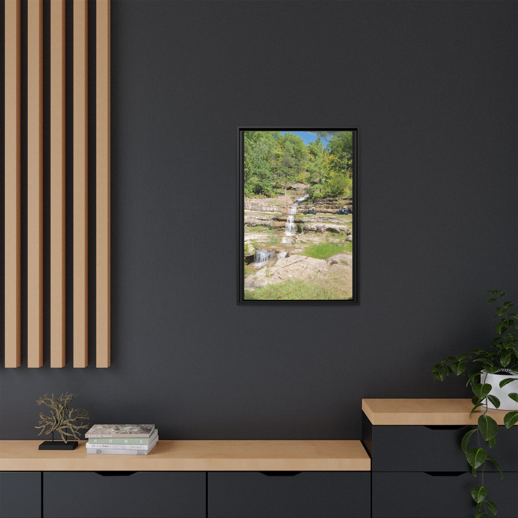 Waterfall Landscape Ozark Missouri Matte Canvas Framed Print