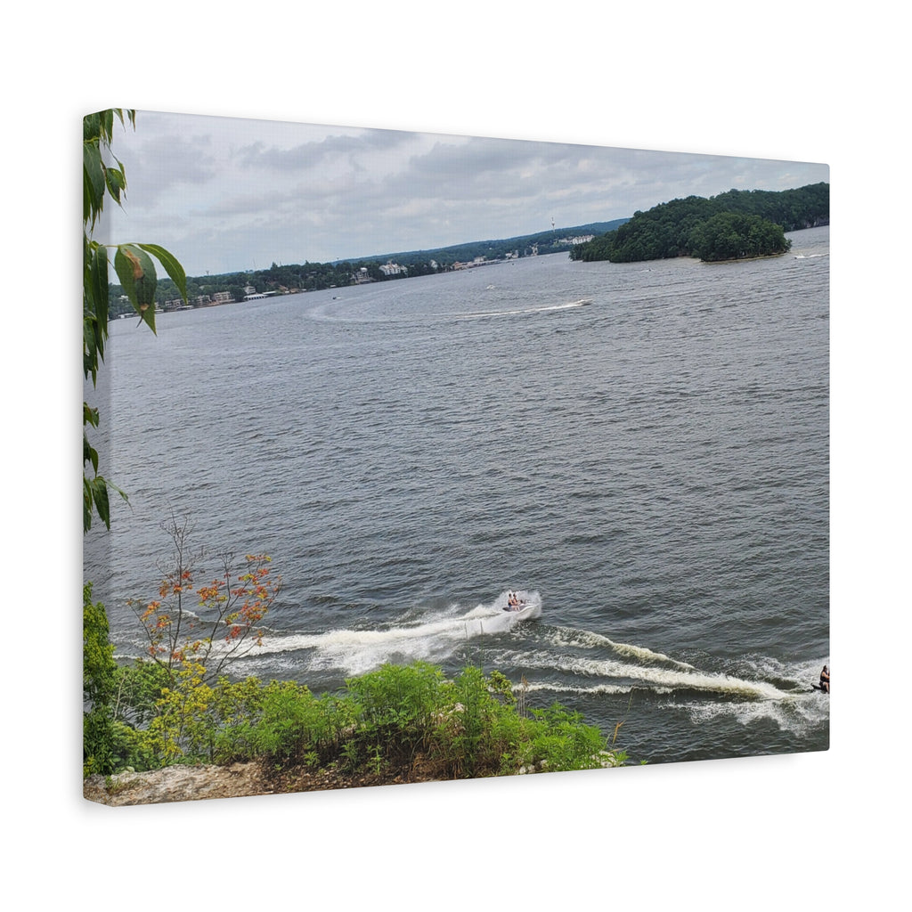 Lake View Speedboat Canvas