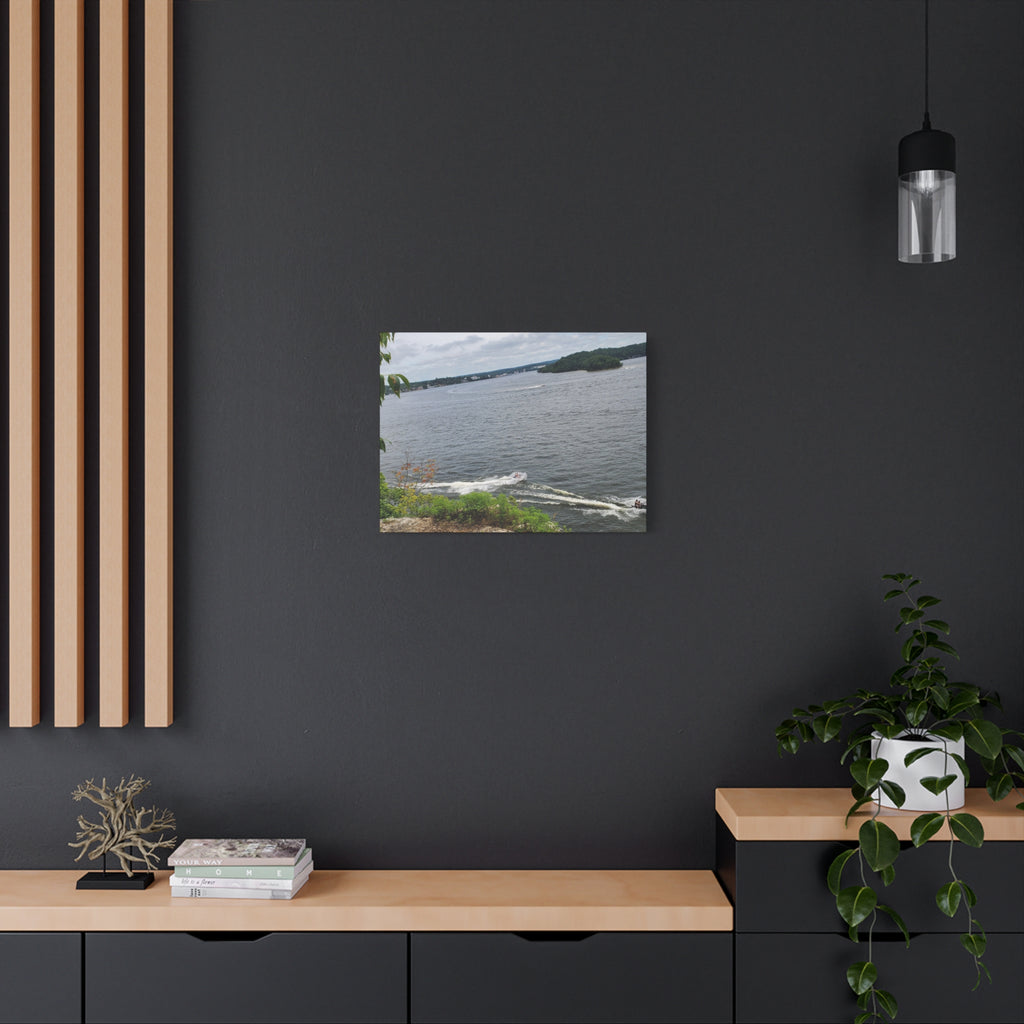 Lake View Speedboat Canvas
