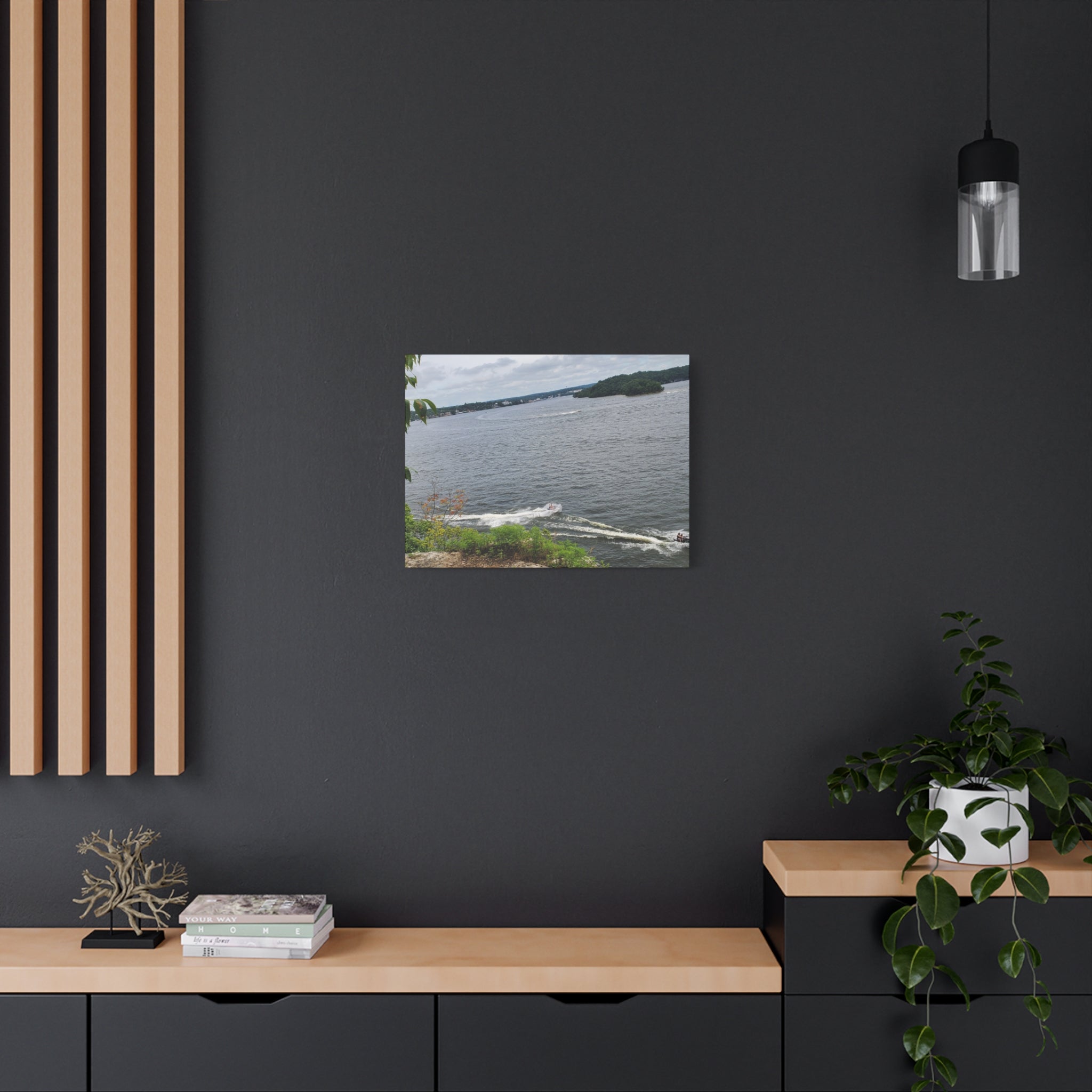 Lake View Speedboat Canvas