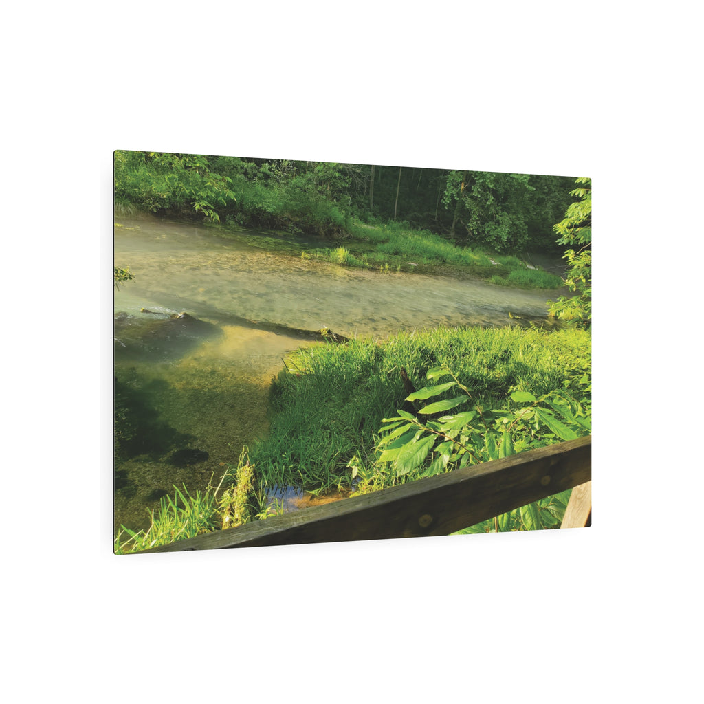 Riverfront Cabin Nature Photo Wall Plaque Metal Art Sign