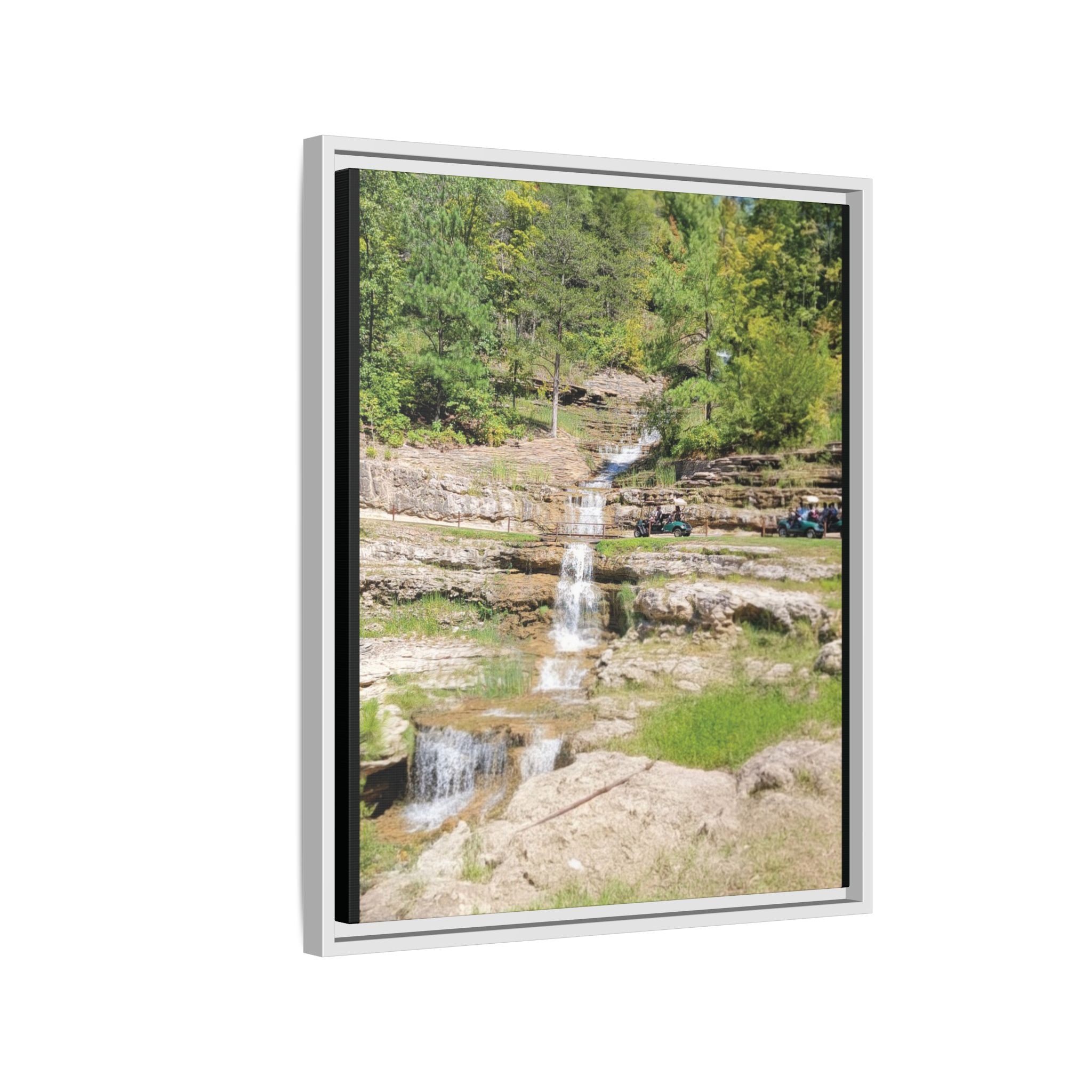 Waterfall Landscape Ozark Missouri Matte Canvas Framed Print