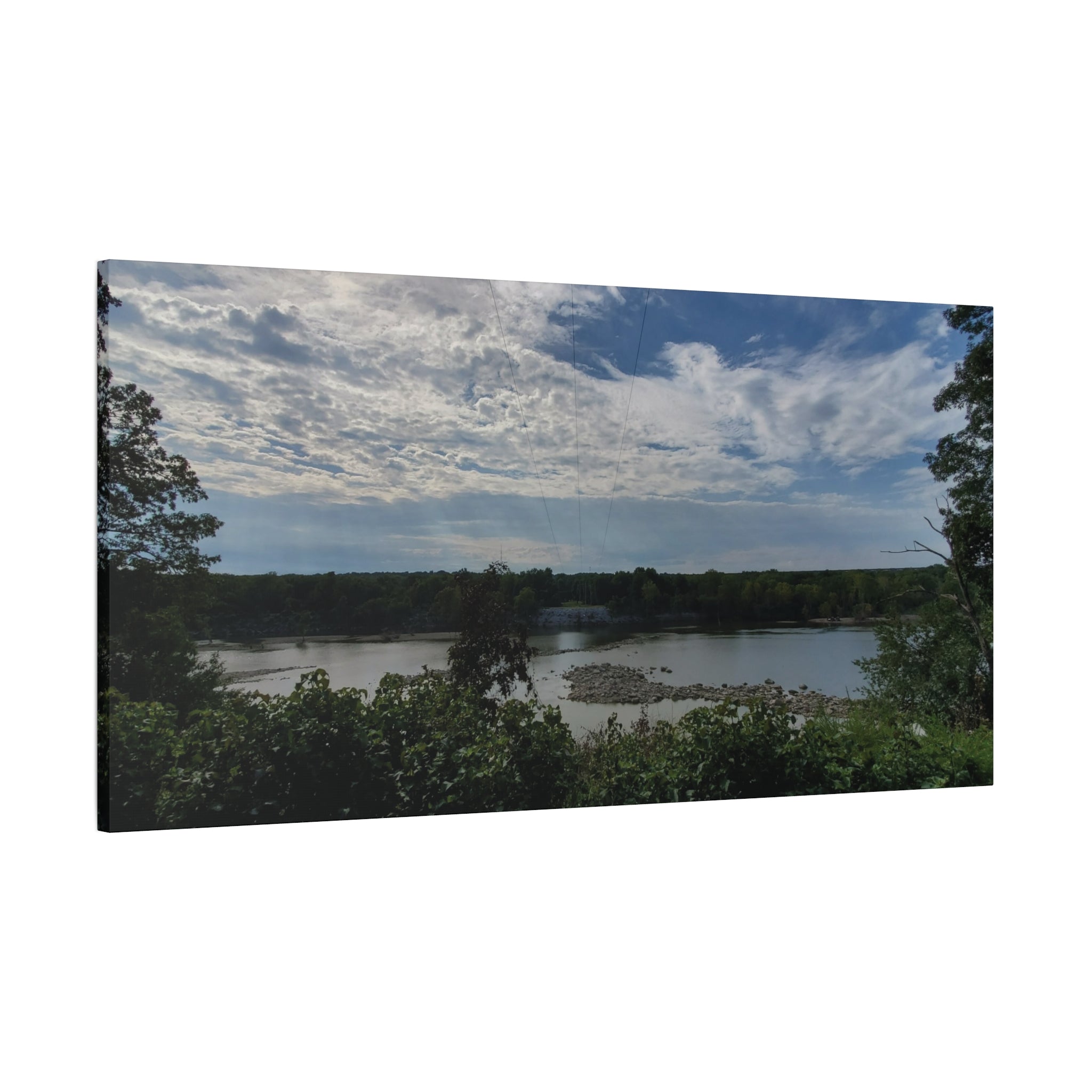 River Landscape, Disney, OK., Neosho River Matte Canvas