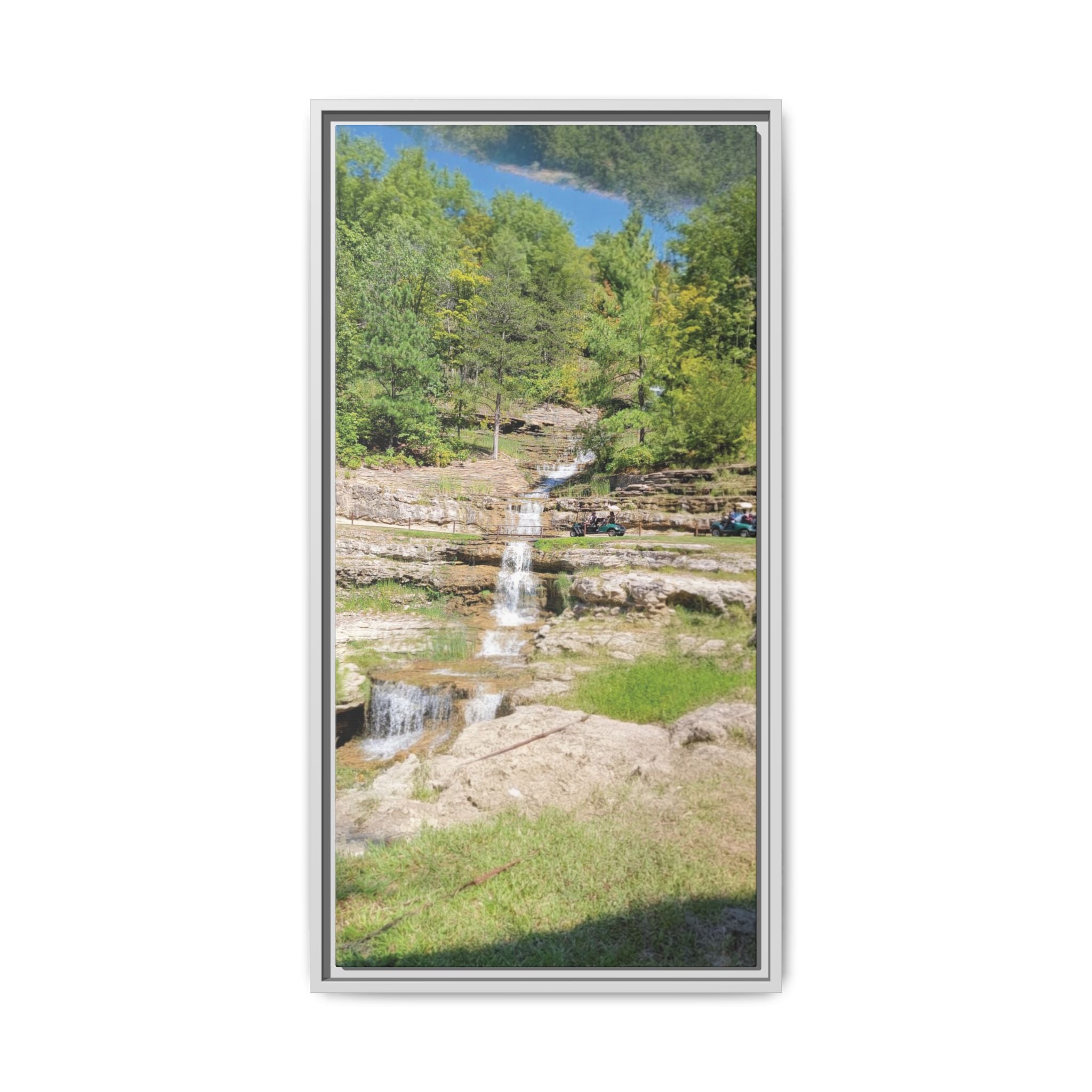 Waterfall Landscape Ozark Missouri Matte Canvas Framed Print