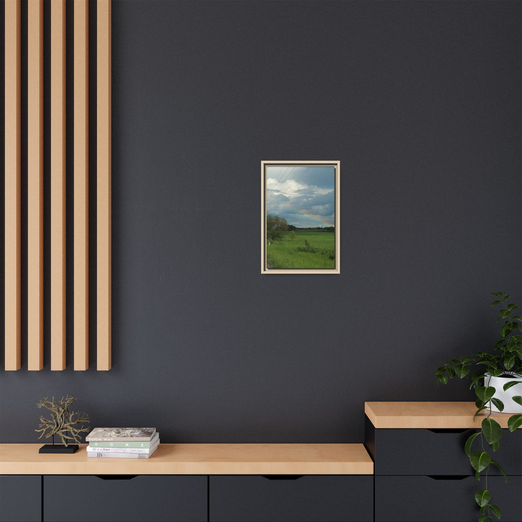 Rainbow Over Countryside Matte Canvas Framed