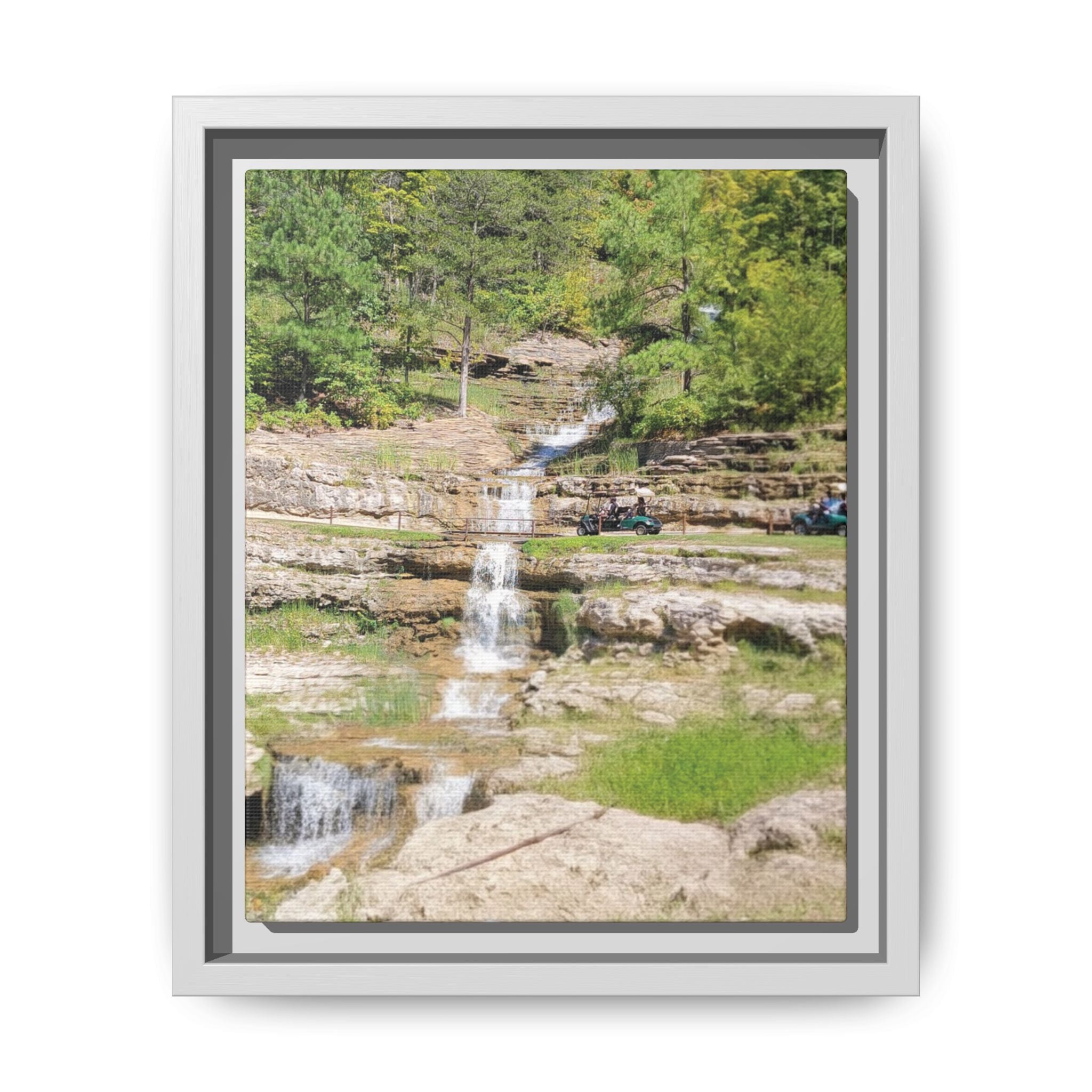 Waterfall Landscape Ozark Missouri Matte Canvas Framed Print