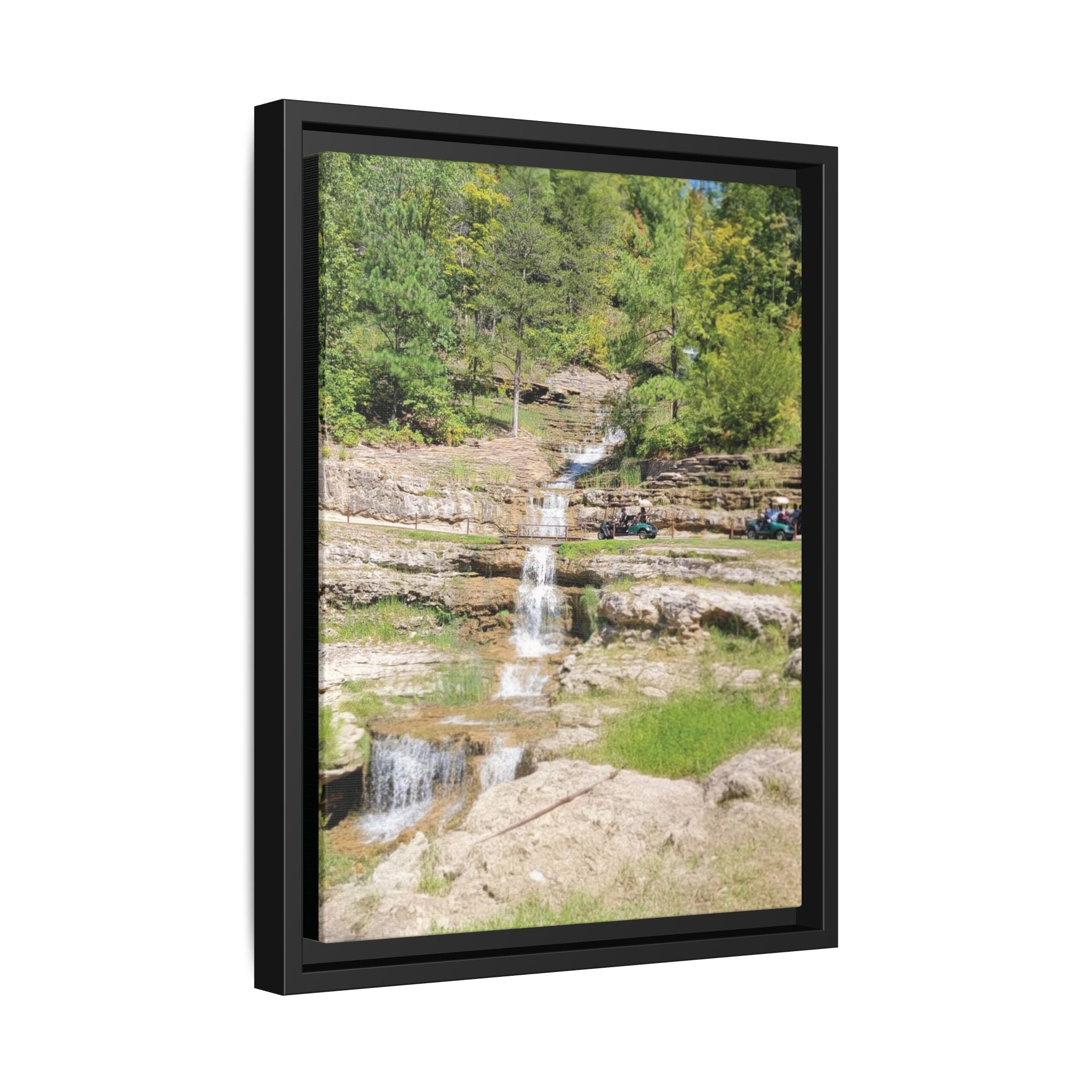 Waterfall Landscape Ozark Missouri Matte Canvas Framed Print