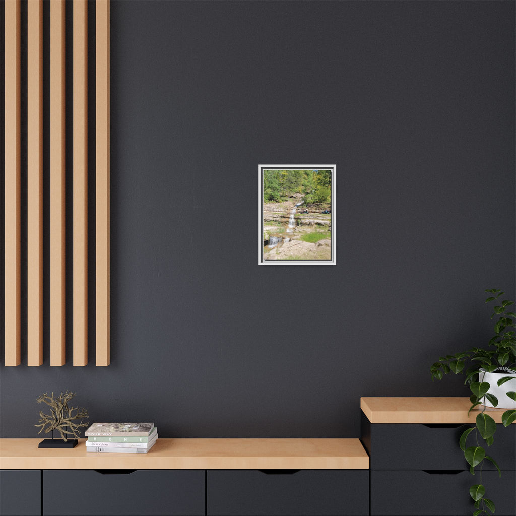 Waterfall Landscape Ozark Missouri Matte Canvas Framed Print