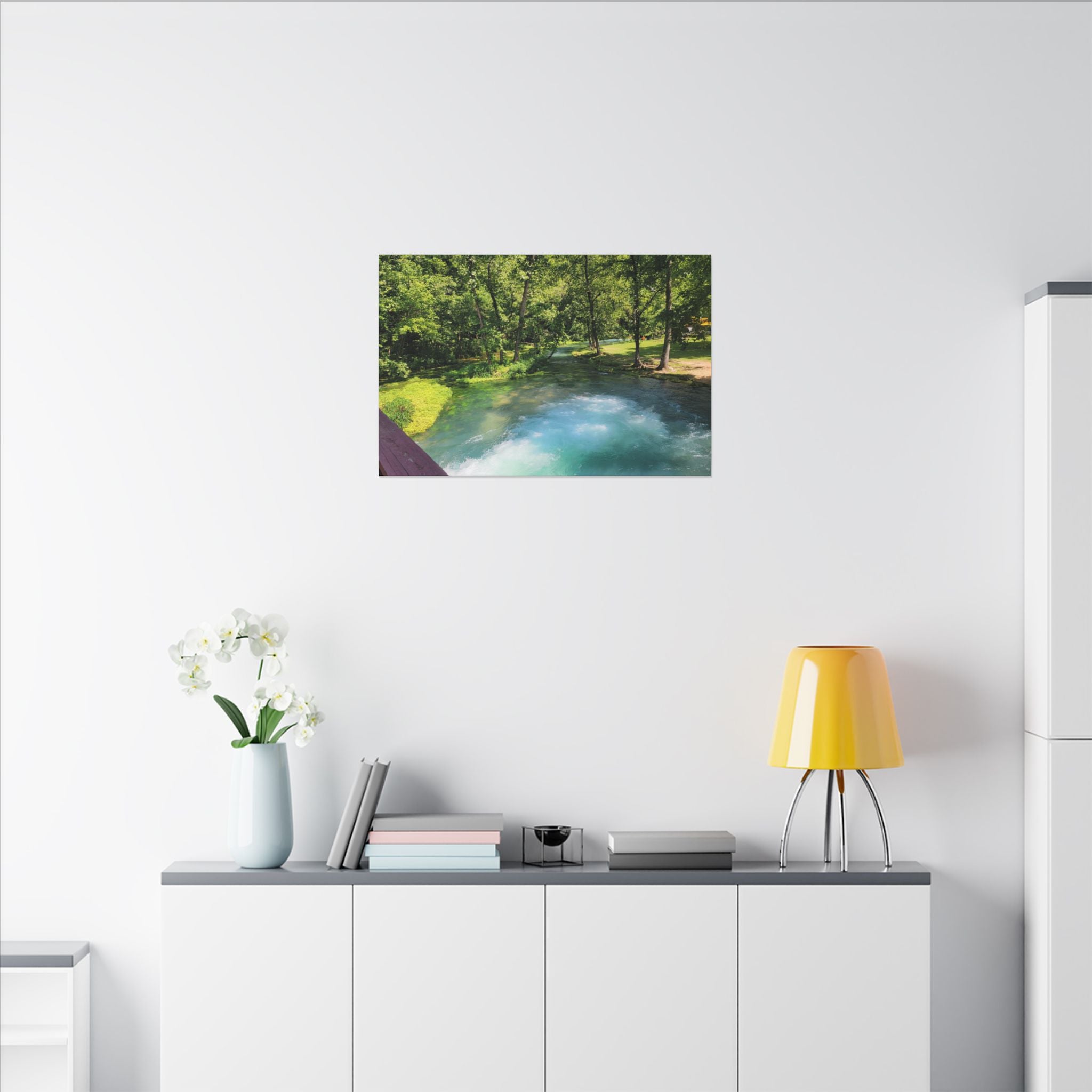 Spring River Landscape Matte Canvas