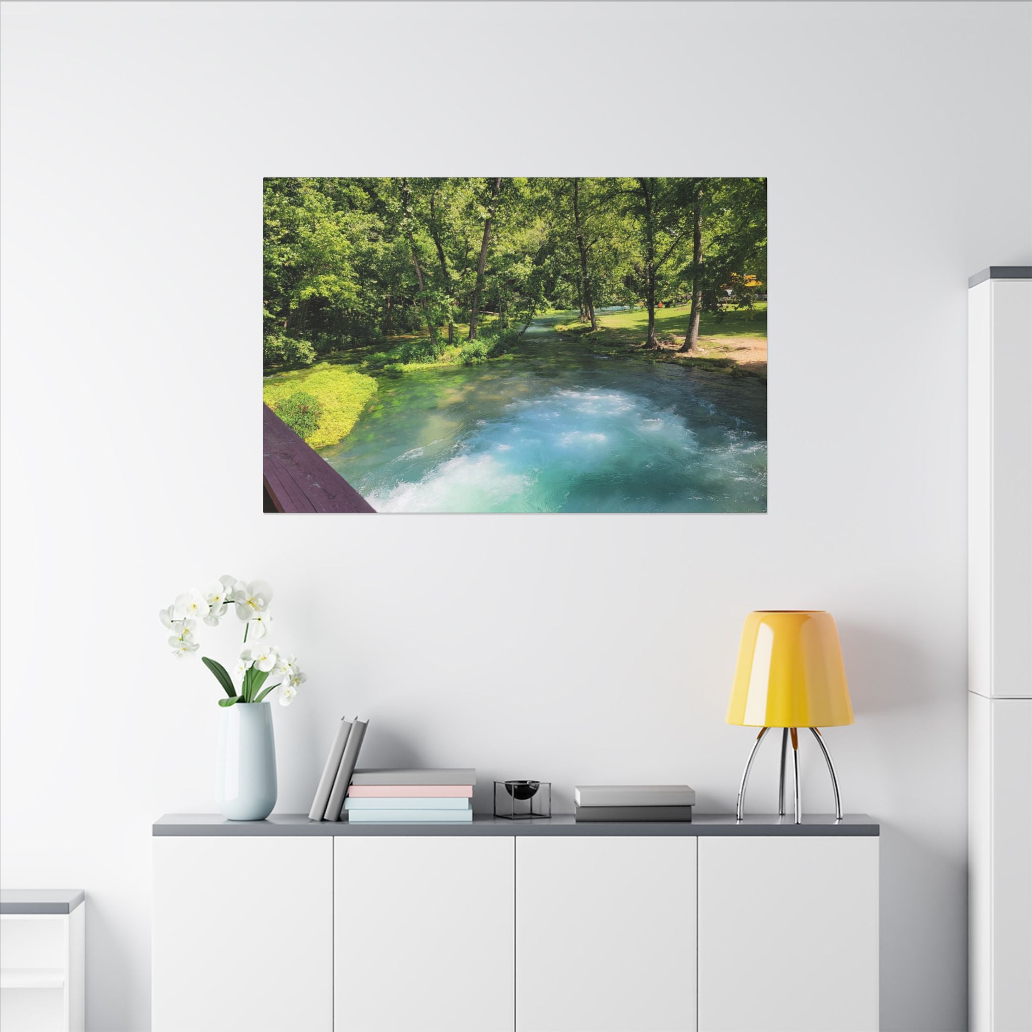 Spring River Landscape Matte Canvas