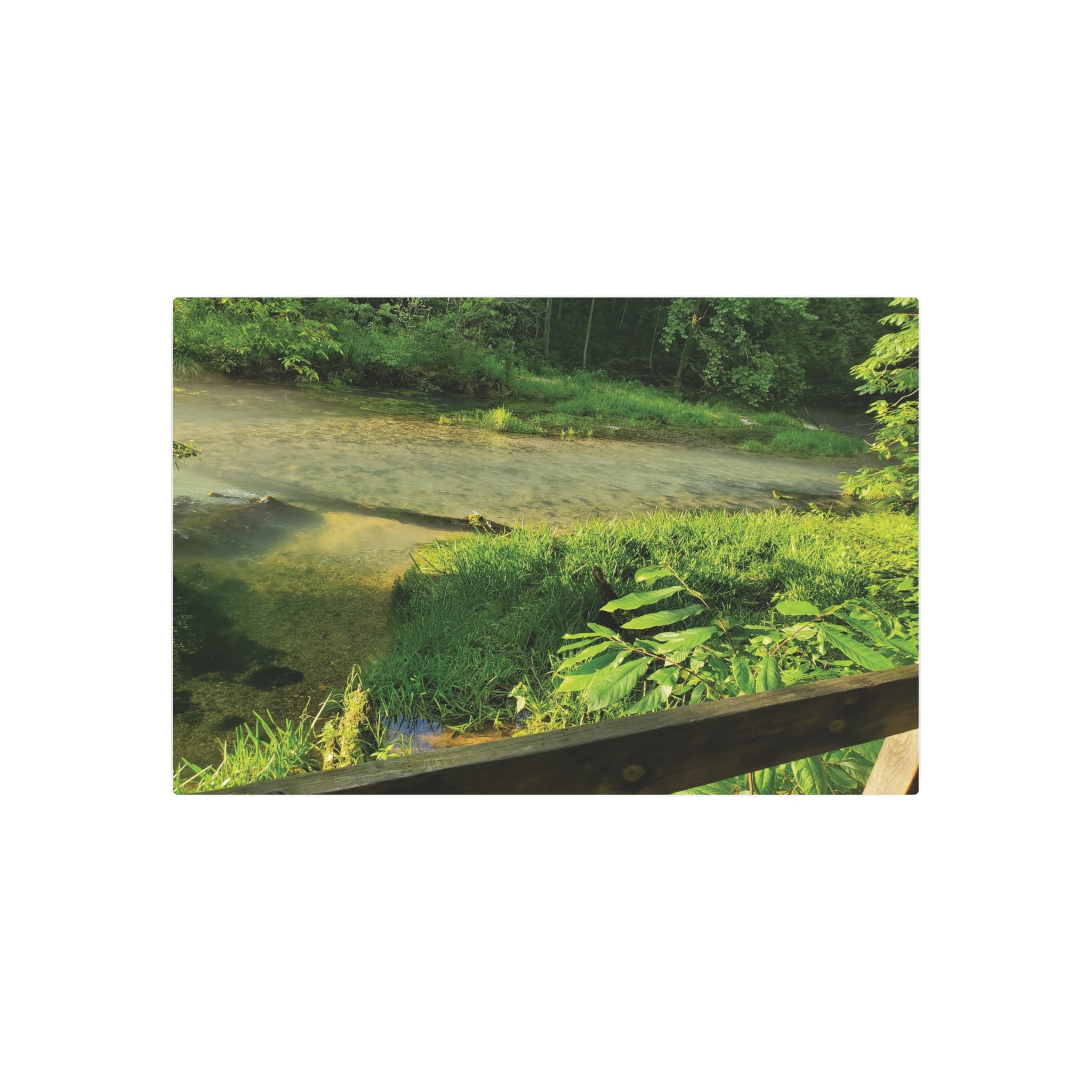 Riverfront Cabin Nature Photo Wall Plaque Metal Art Sign