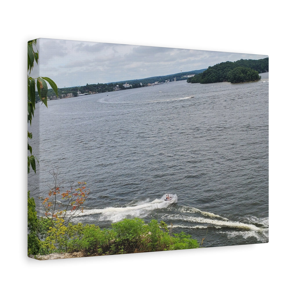 Lake View Speedboat Canvas