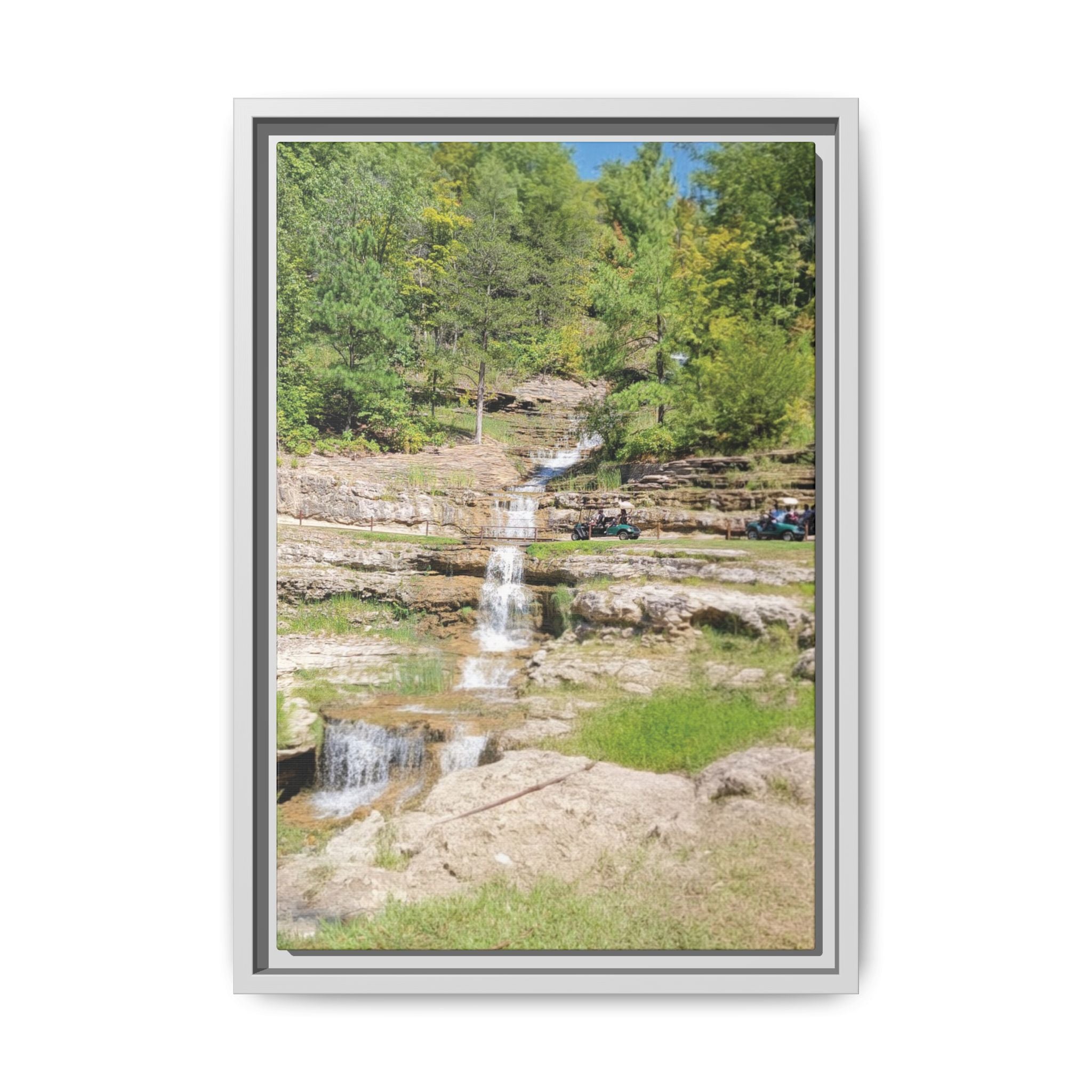 Waterfall Landscape Ozark Missouri Matte Canvas Framed Print