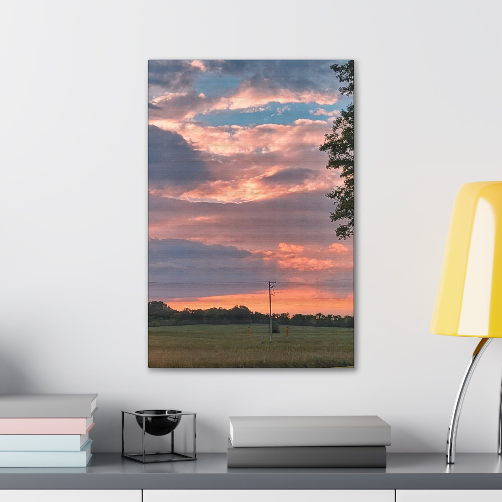 Pink Sunset Sky Canvas