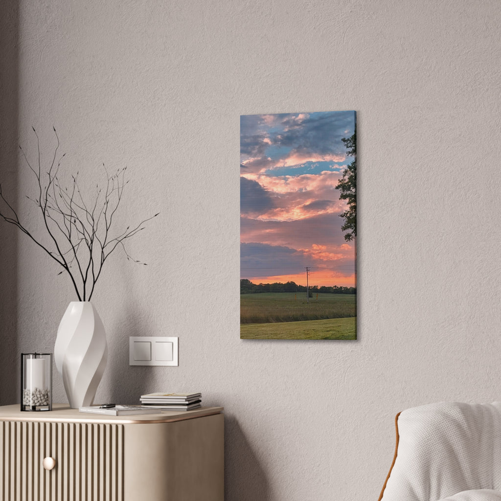 Pink Sunset Sky Canvas