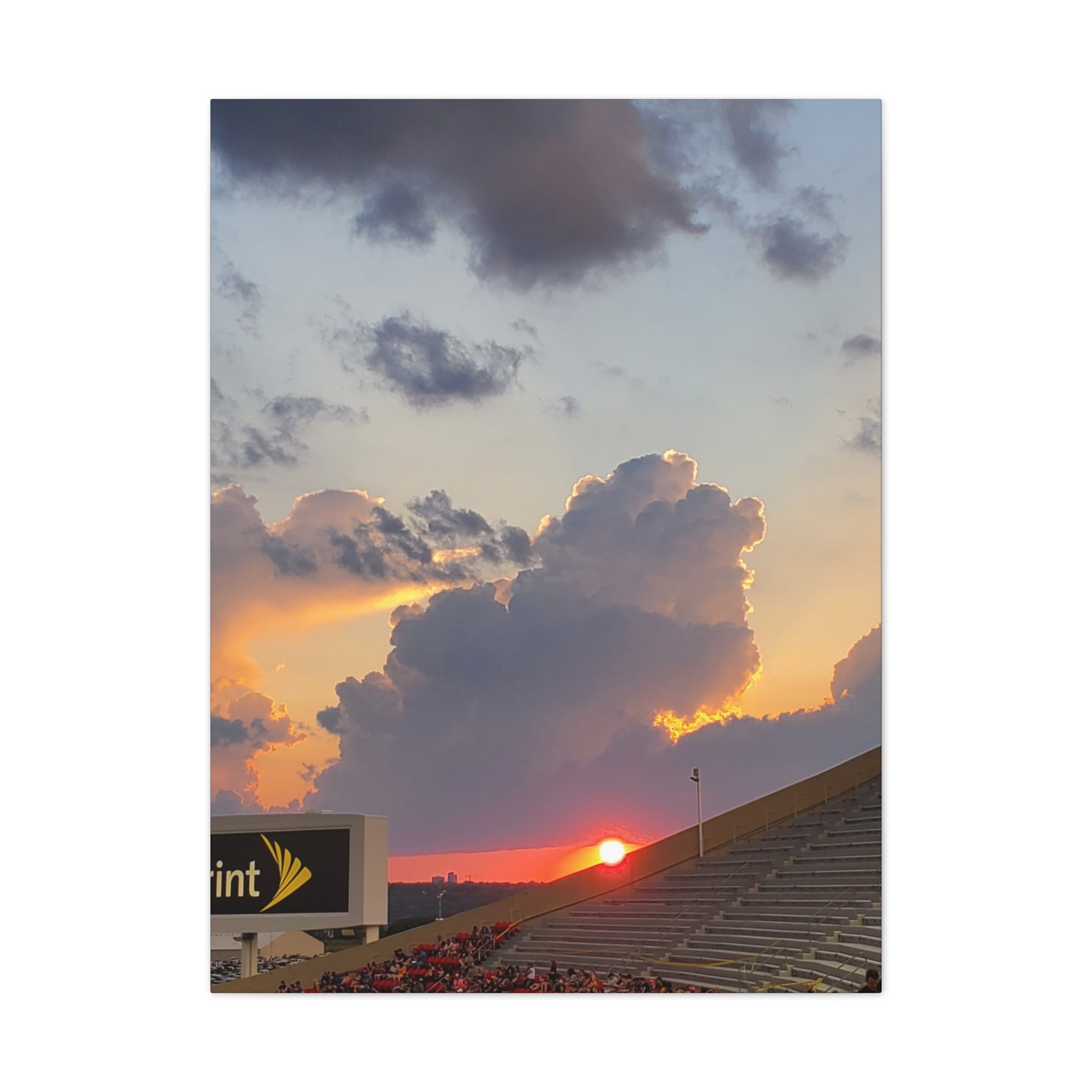 Stadium Sunset Canvas Stretched | Sunset Photo Wall Art