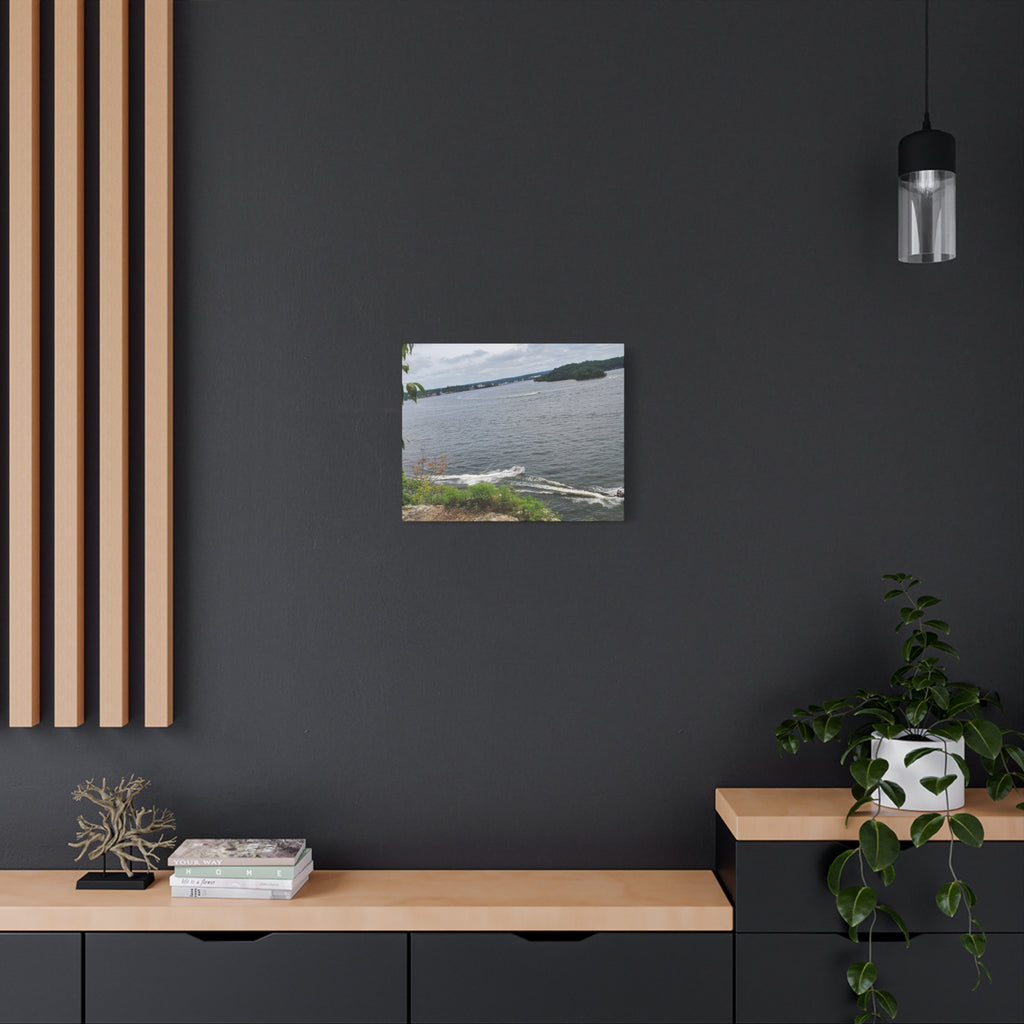 Lake View Speedboat Canvas